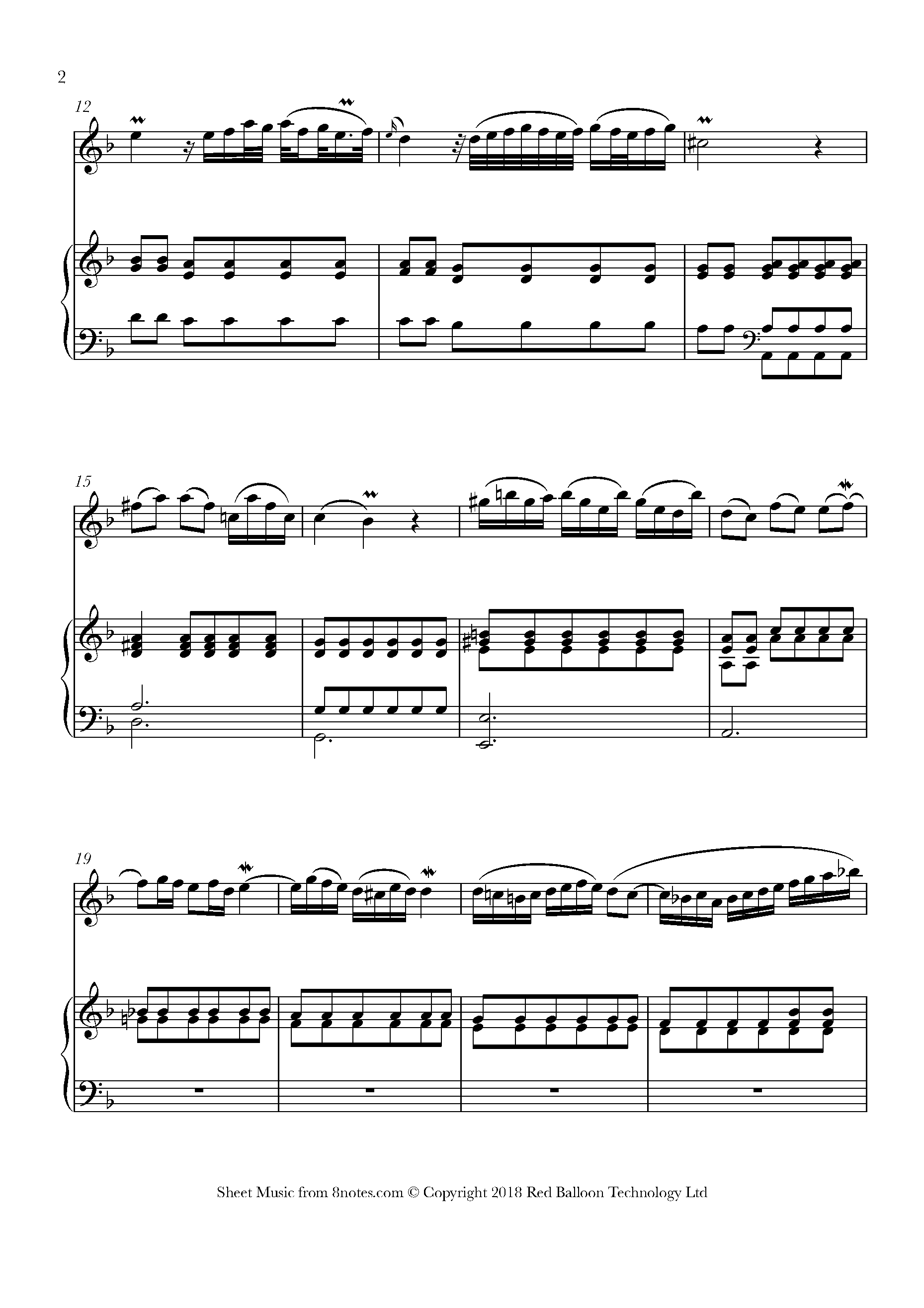 Bach - BWV 974 - Adagio (Bach/Marcello) Sheet Music For Flute - 8notes.com