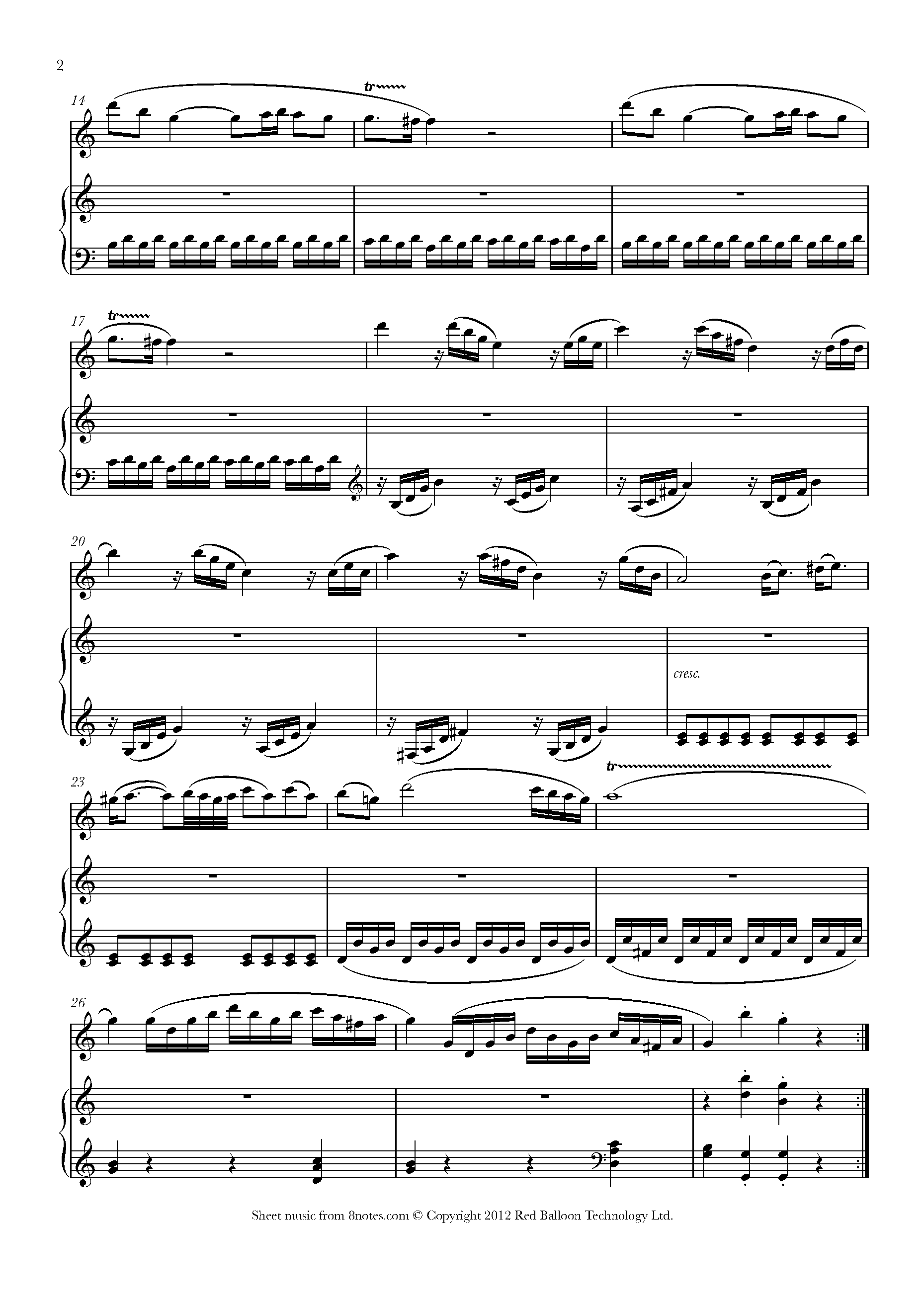 Mozart - Sonata In C K545 Allegro Sheet Music For Flute - 8notes.com