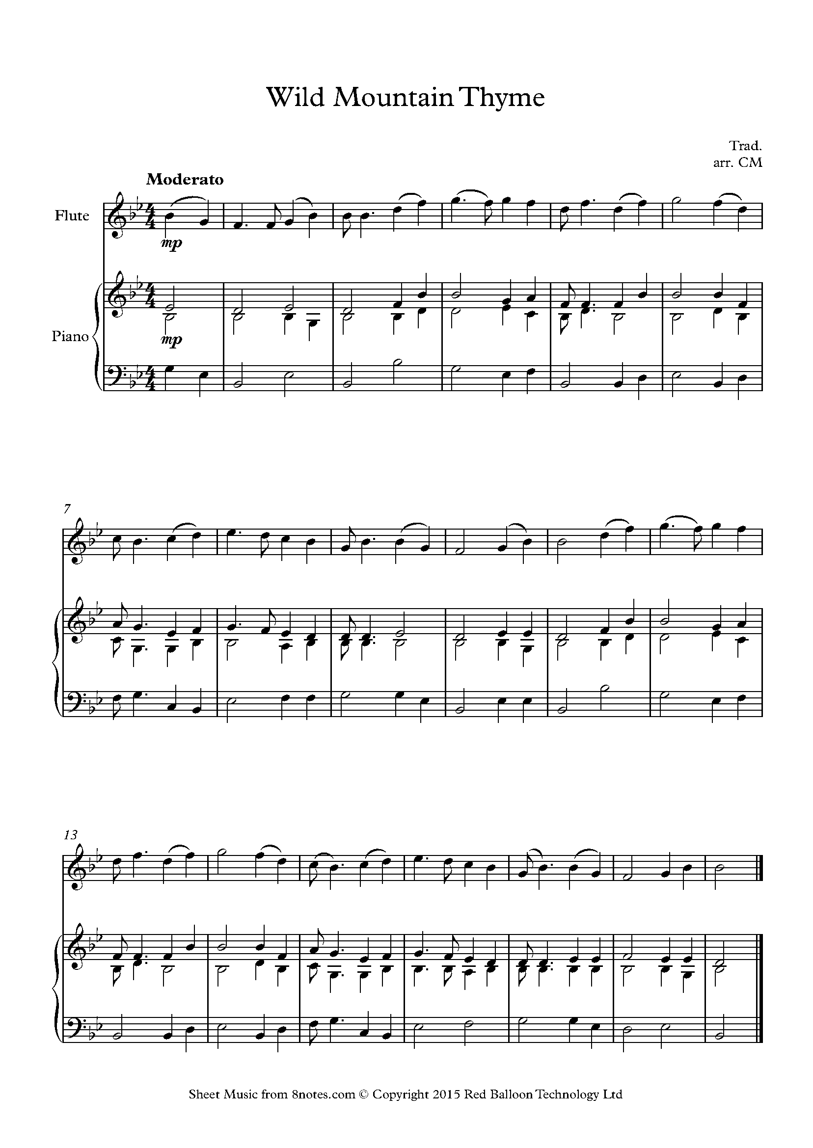 wild mountain thyme guitar sheet music