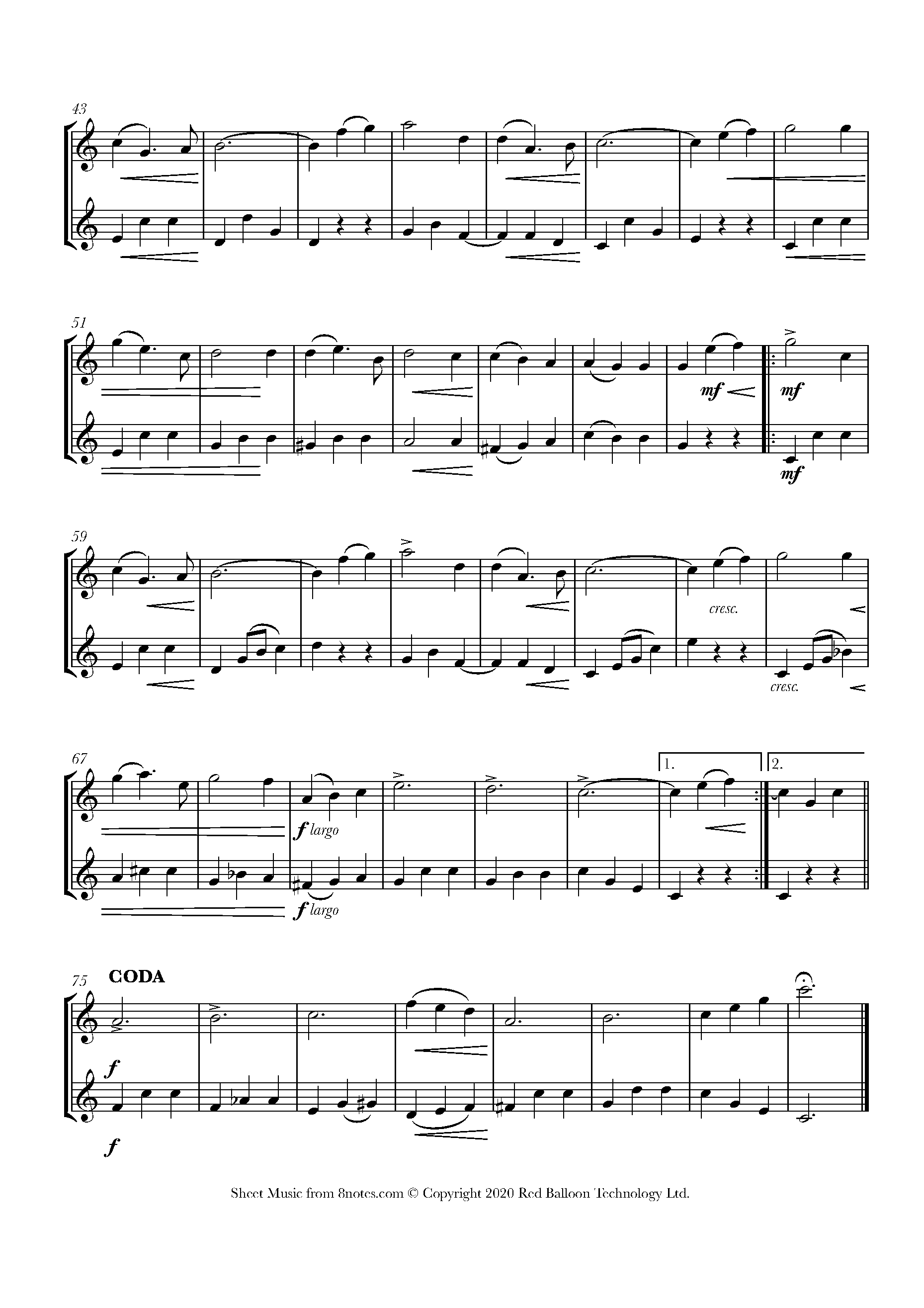 E Pari Ra (New Zealand Trad.) Sheet music for Flute Duet - 8notes.com