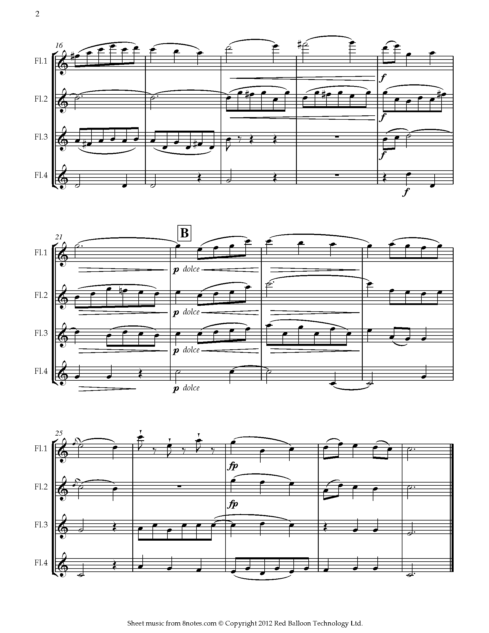 Gluck - Dance of Blessed Spirits from Orfeo and Euridice Sheet music ...