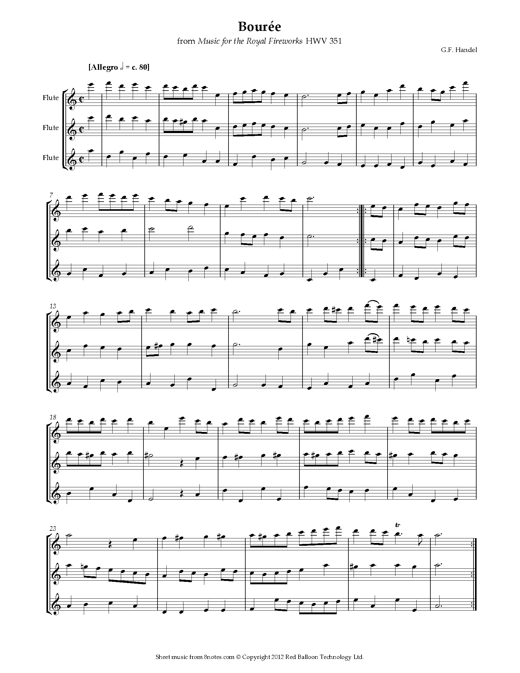 royals flute sheet music