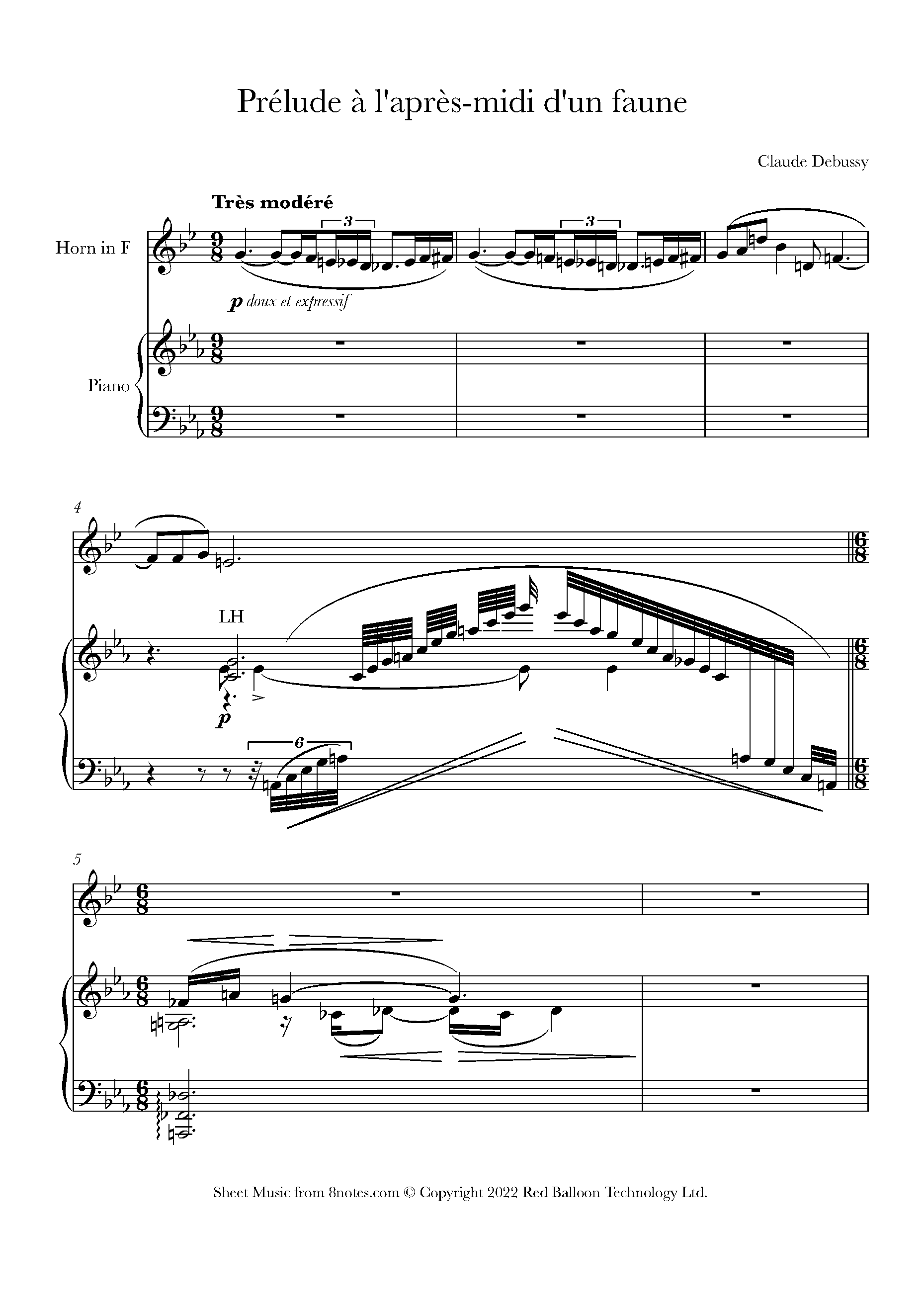 Debussy, Claude - Prélude à l’après-midi d’un faune Sheet music for ...