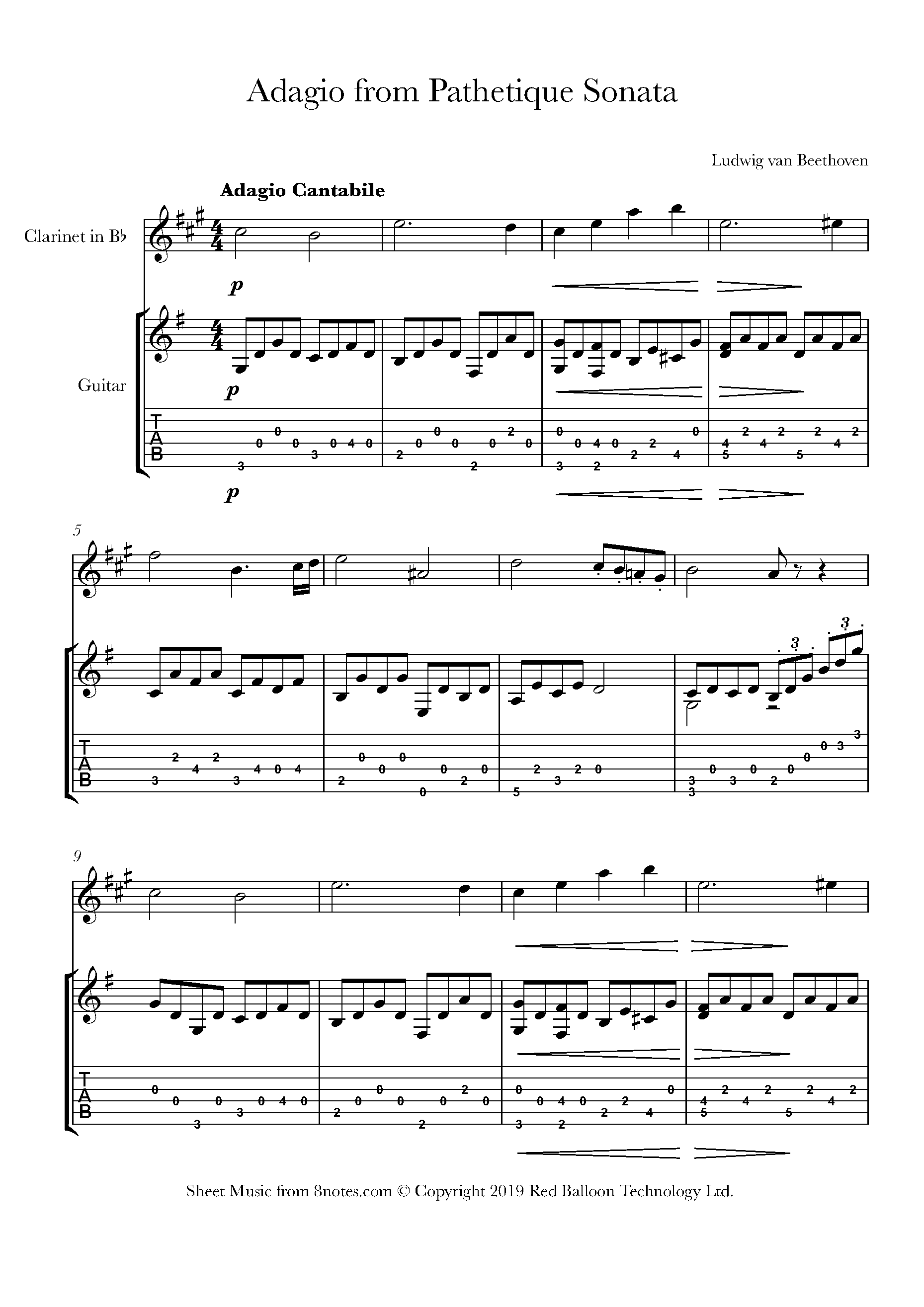 pathetique sonata guitar sheet music