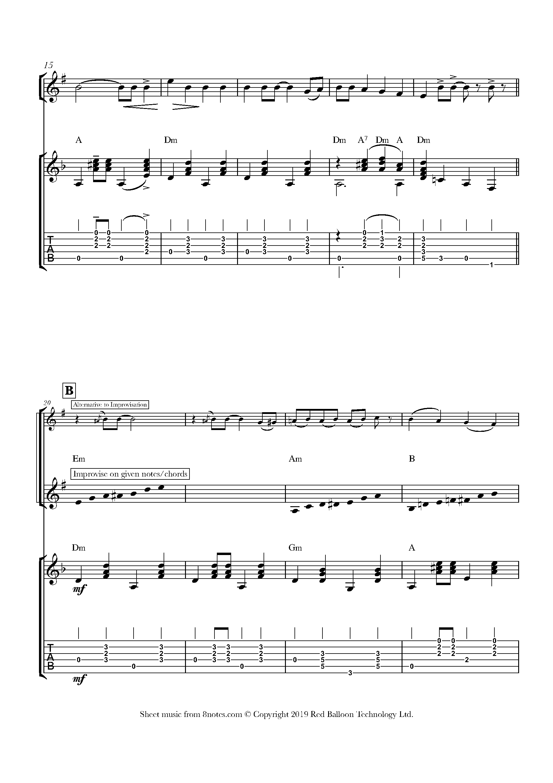 Joshua Fit the Battle of Jericho Sheet music for Guitar-Clarinet Duet ...