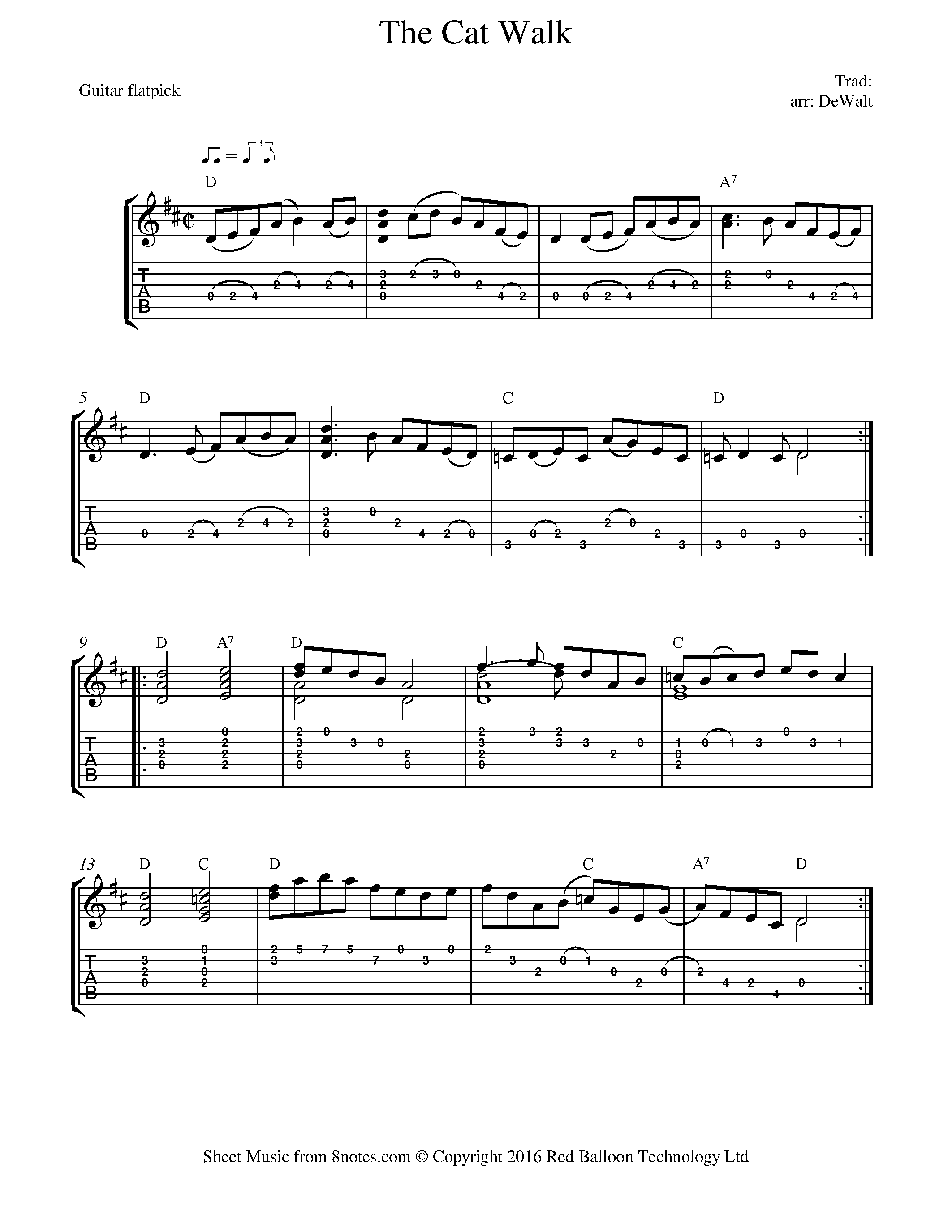 The Cat Walk (flatpicking) Sheet music for Guitar - 8notes.com