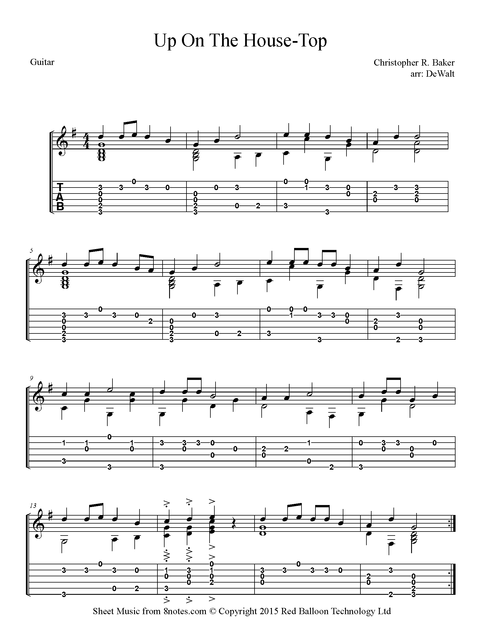 baker-up-on-the-house-top-sheet-music-for-guitar-8notes