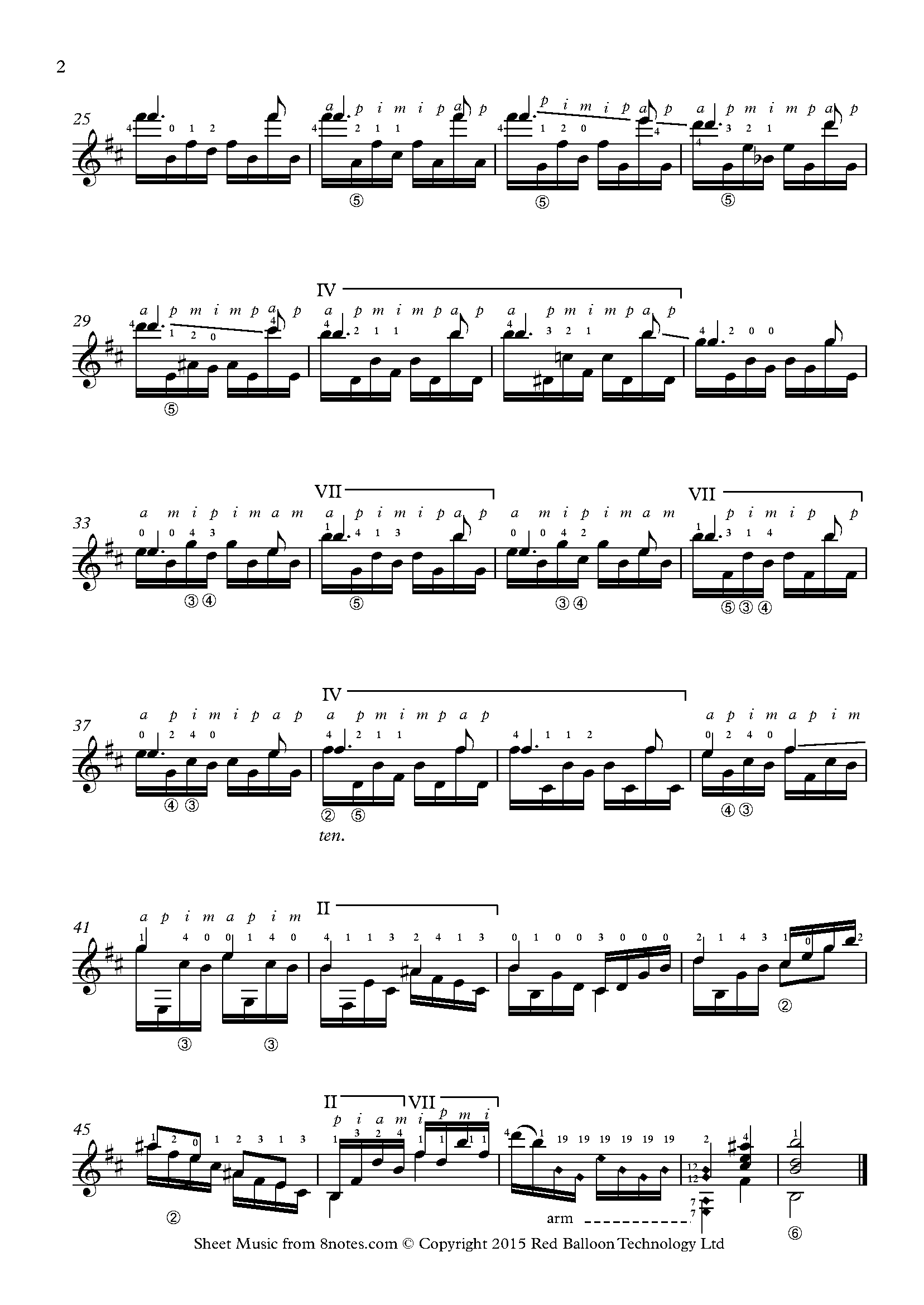 la catedral sheet music guitar