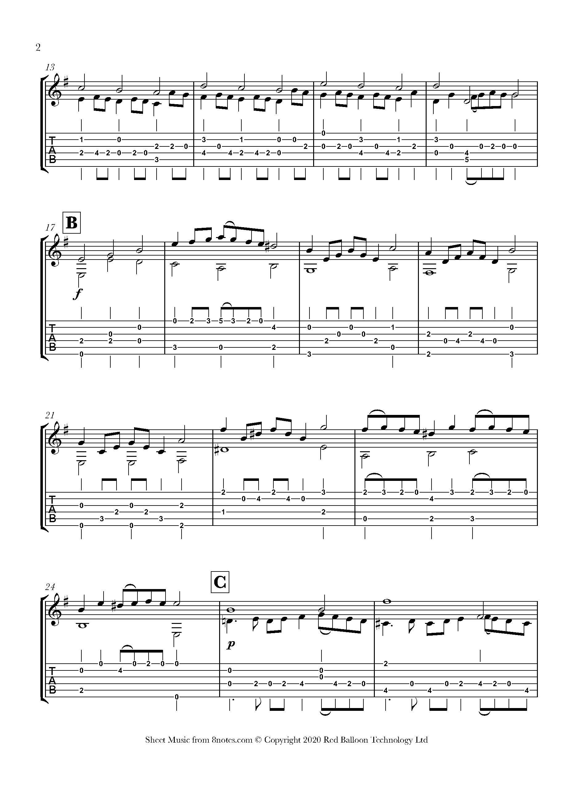 Purcell - Rondeau from Abdelazer Sheet music for Guitar - 8notes.com