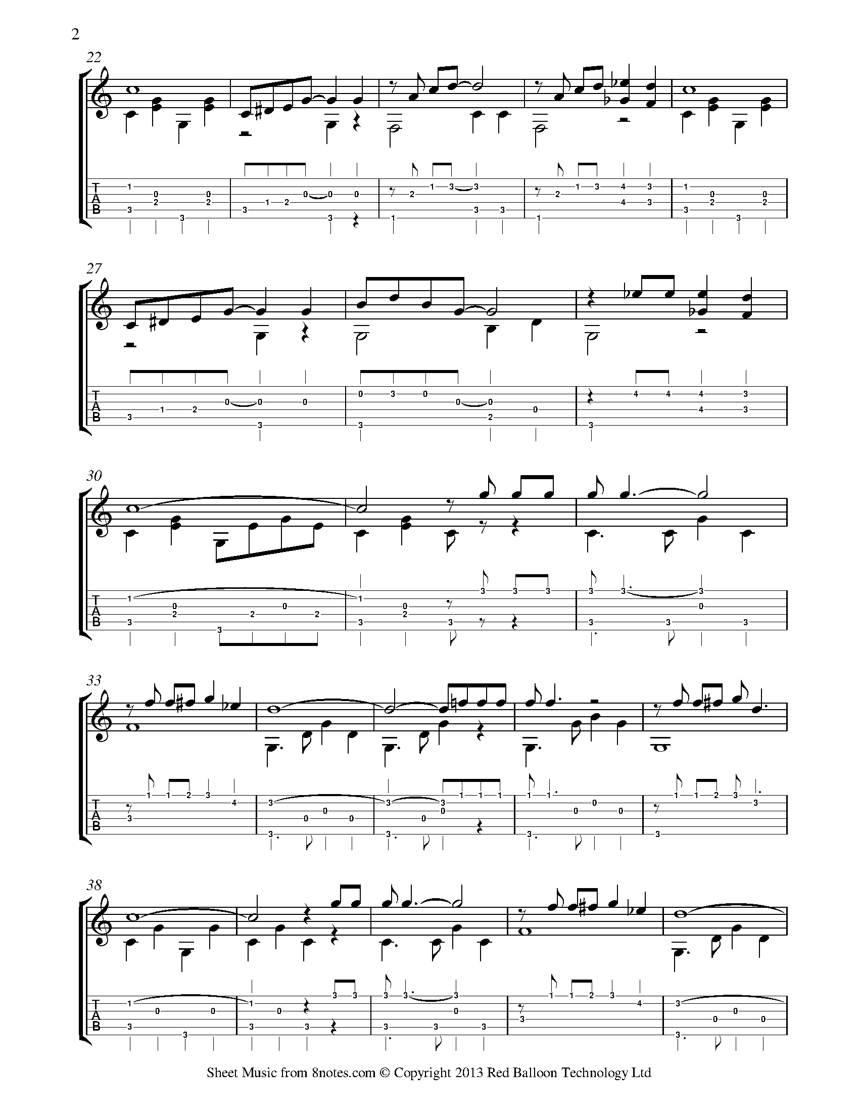 W C Handy - St Louis Blues Sheet music for Guitar - 8notes.com