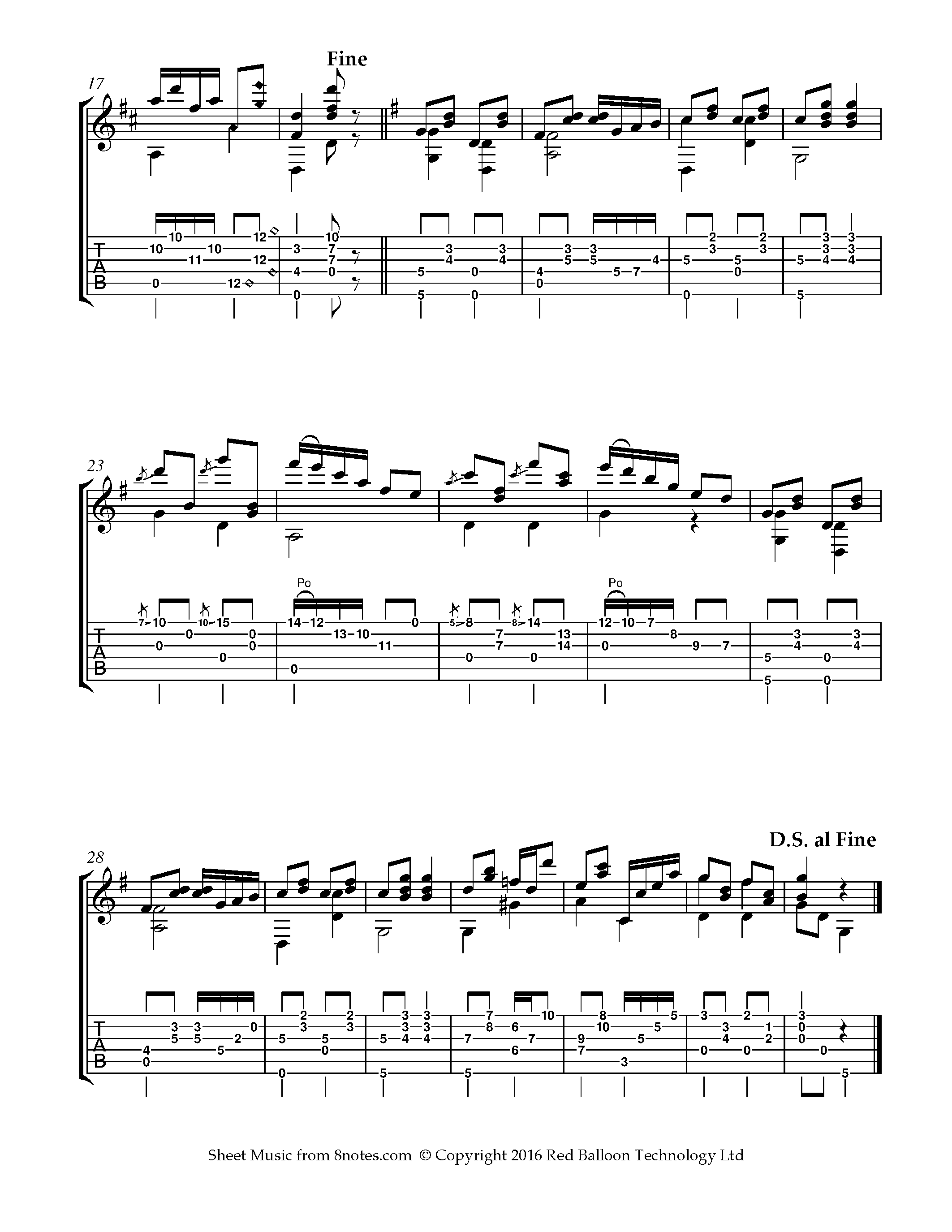 ﻿tárrega - Rosita Polka Sheet Music For Guitar - 8notes.com