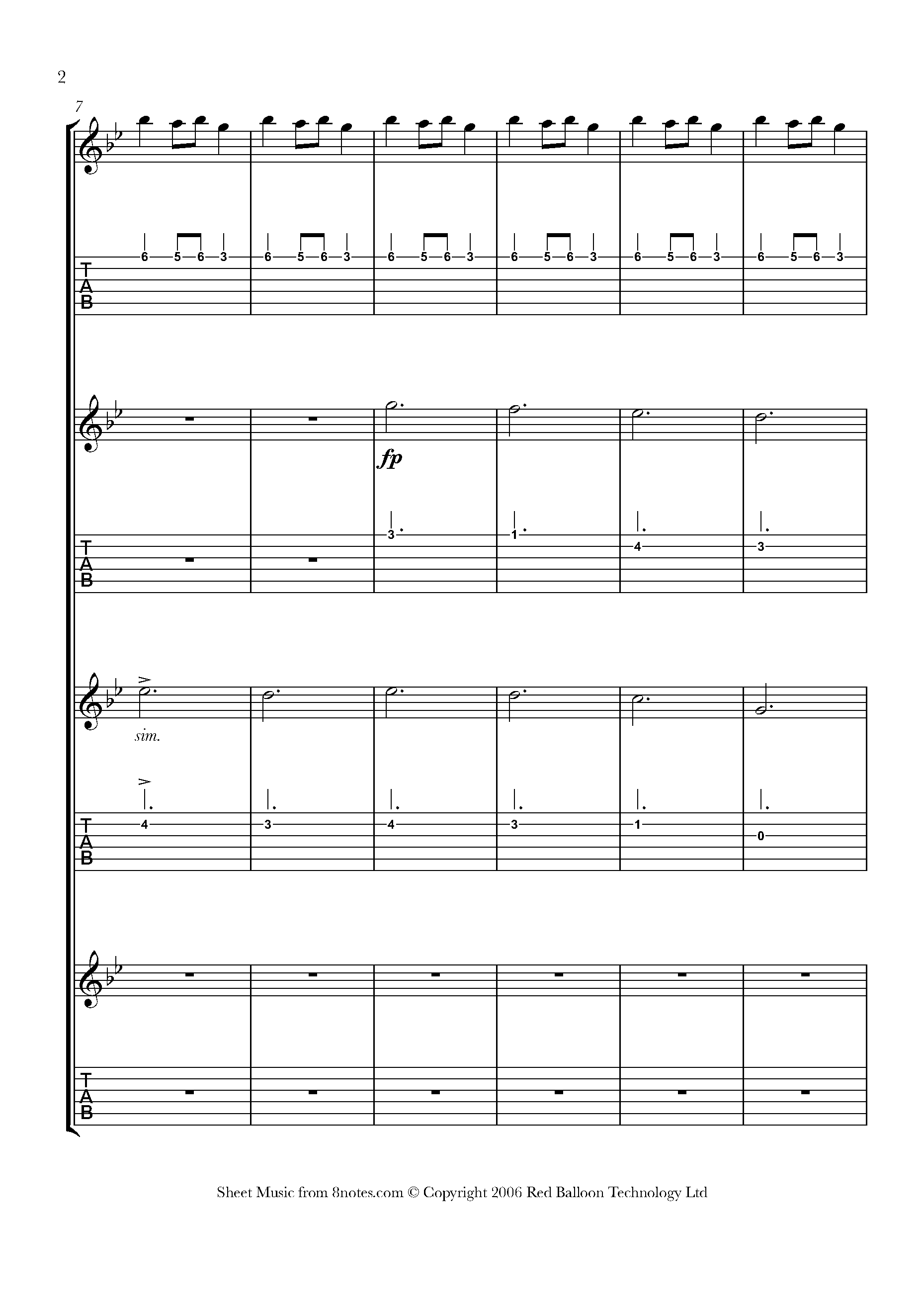 Carol Of The Bells Sheet Music For Guitar Ensemble