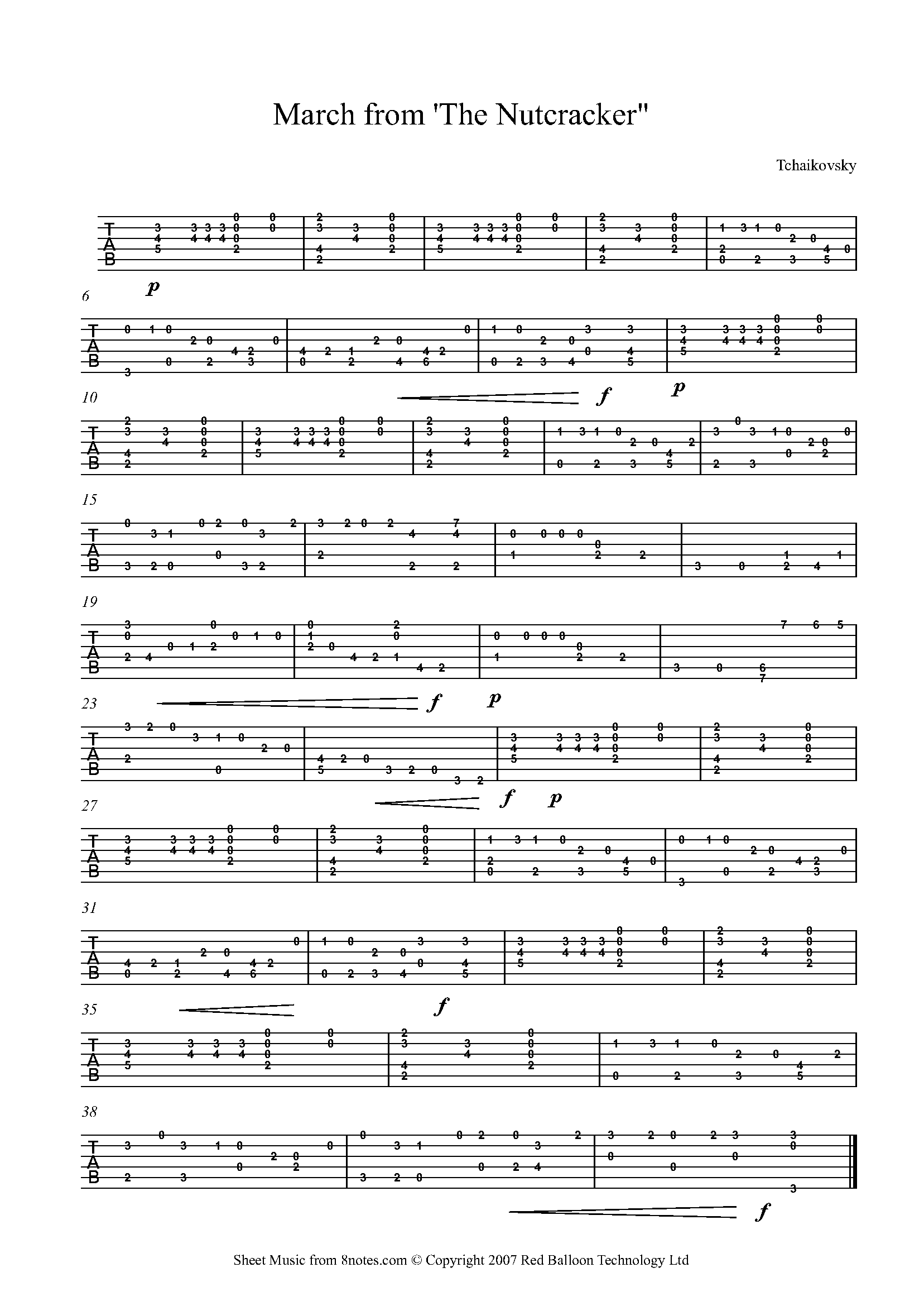 nutcracker guitar sheet music