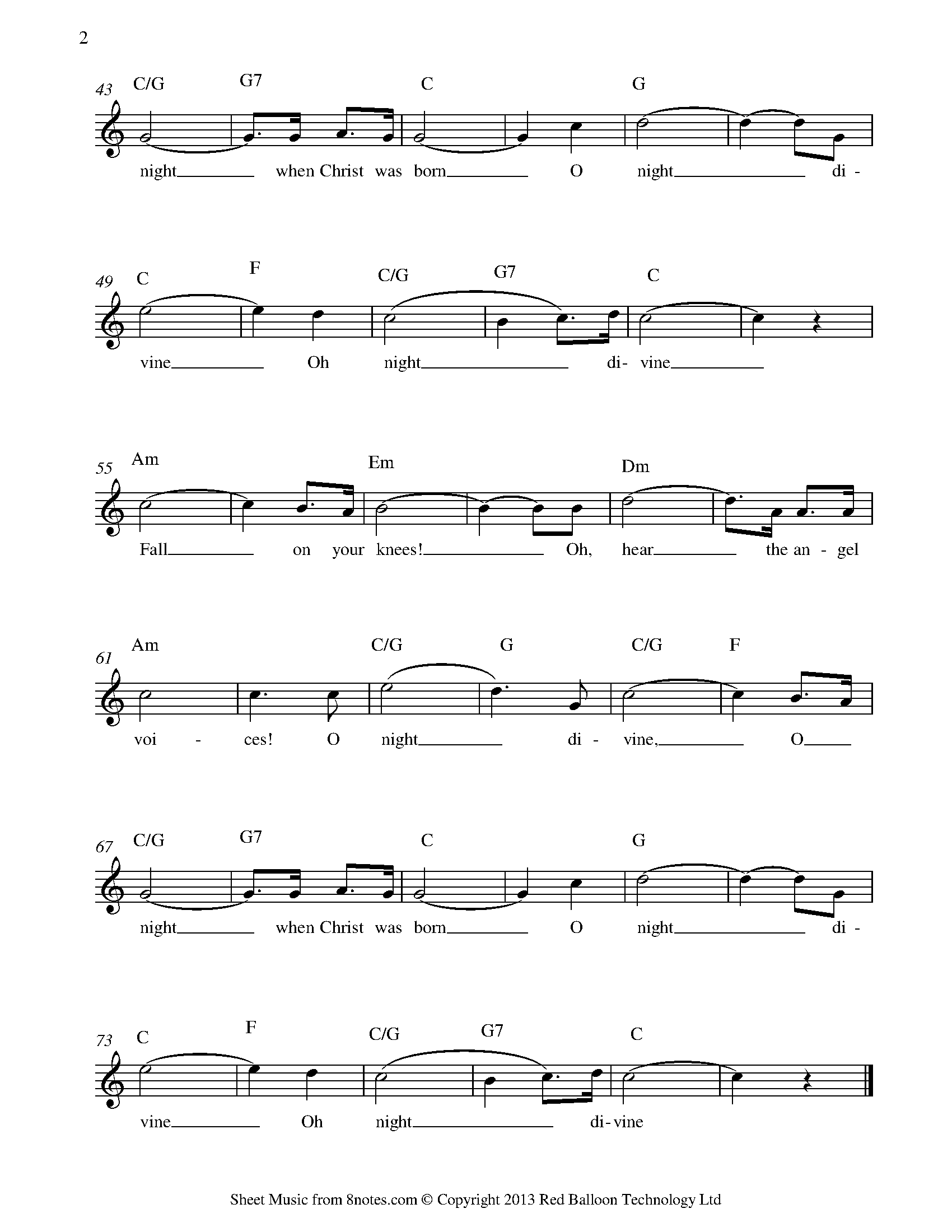 O Holy Night Sheet music for Keyboard - 8notes.com