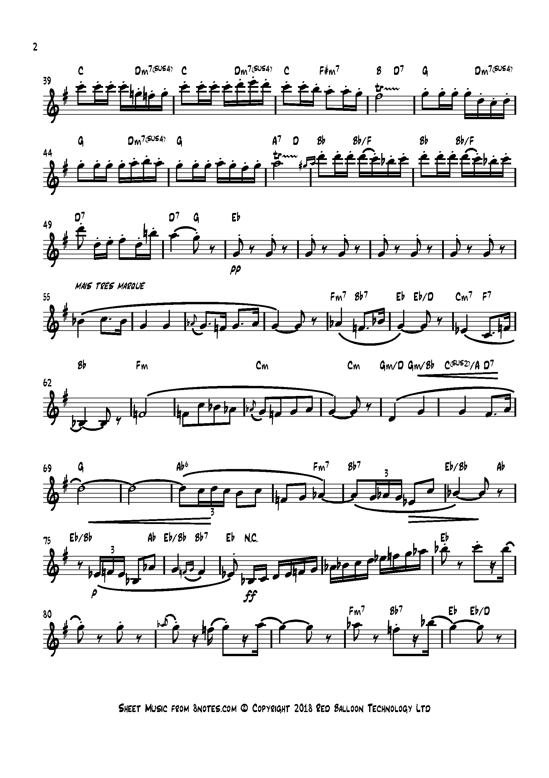 Bizet - Carmen Prelude Sheet Music For Lead Sheets - 8notes.com