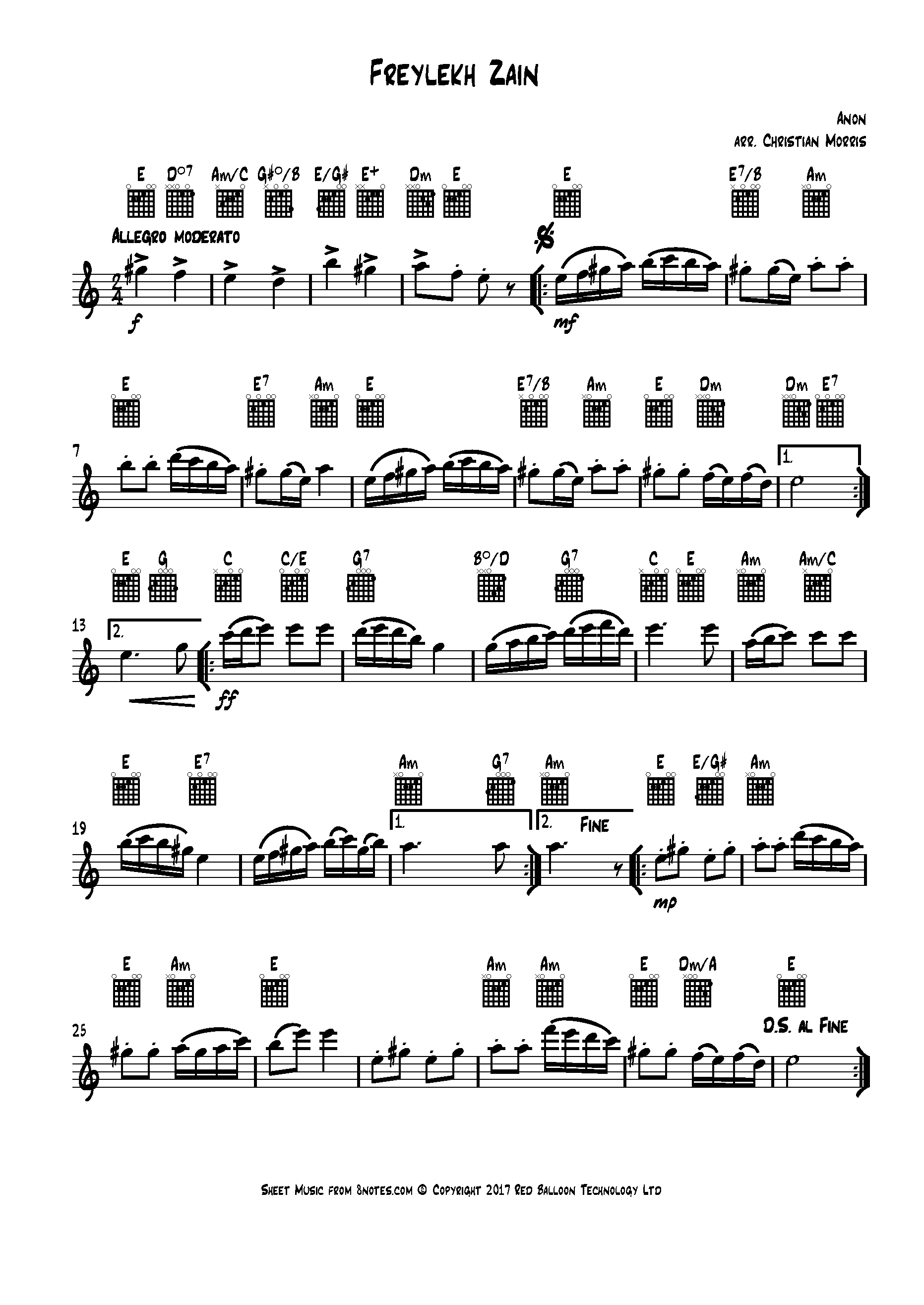 Freylekh Zain (Klezmer) Sheet Music For Lead Sheets - 8notes.com