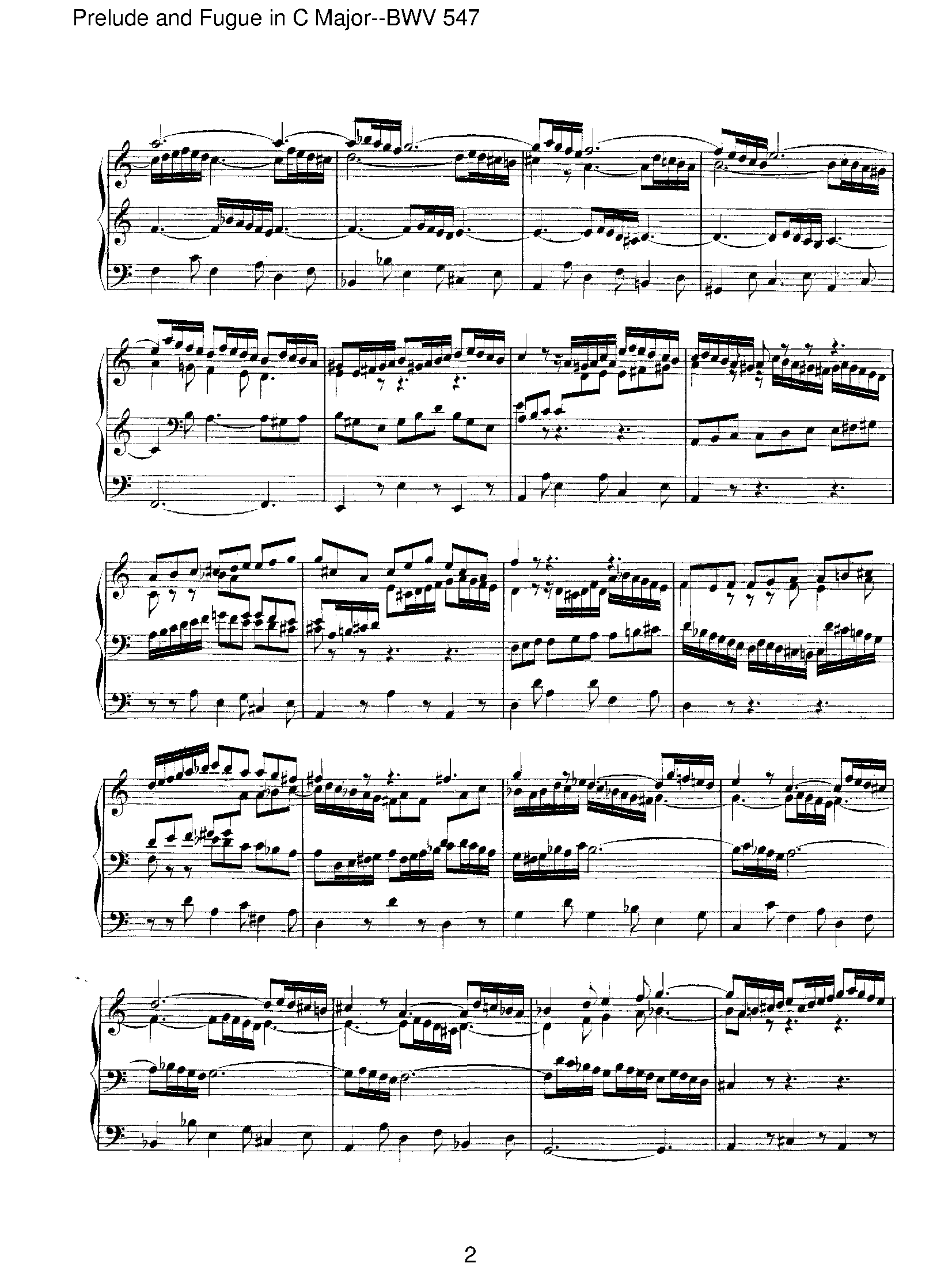 Bach - Prelude and Fugue in C Major--BWV 547 Sheet music for Organ ...