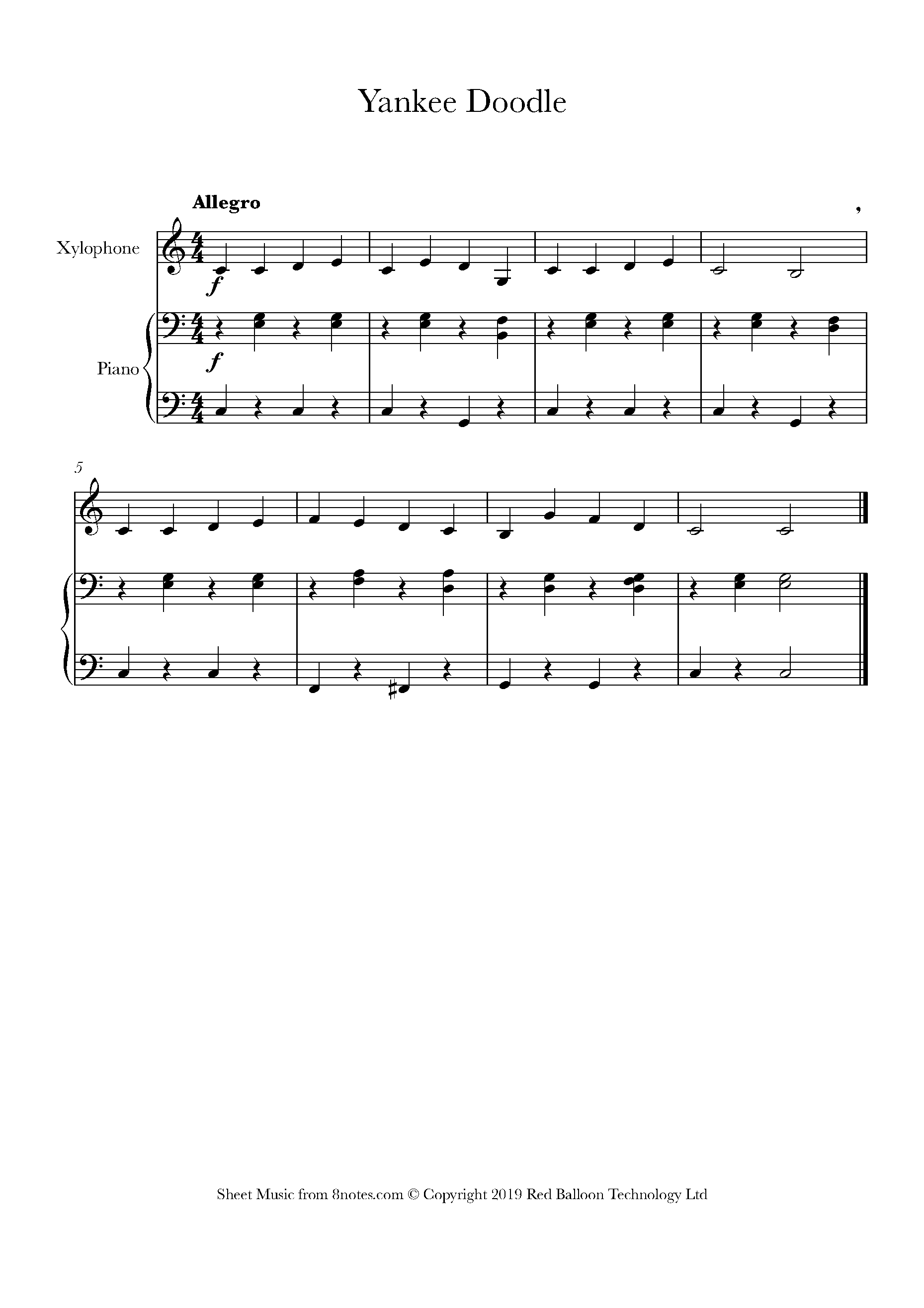 Yankee Doodle Sheet music for Percussion - 8notes.com