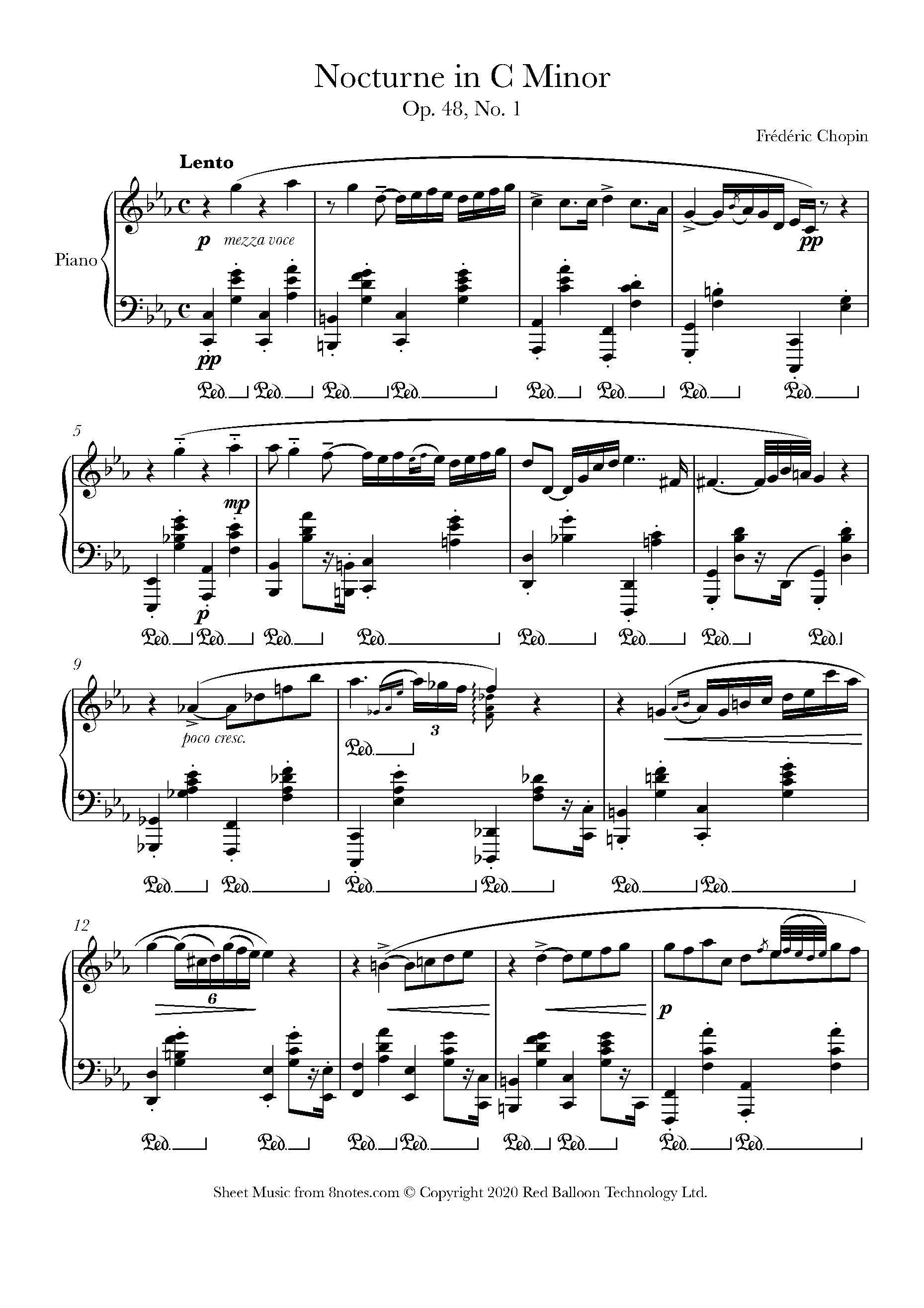 Chopin Nocturne No In C Minor From Nocturnes Op Sheet Music