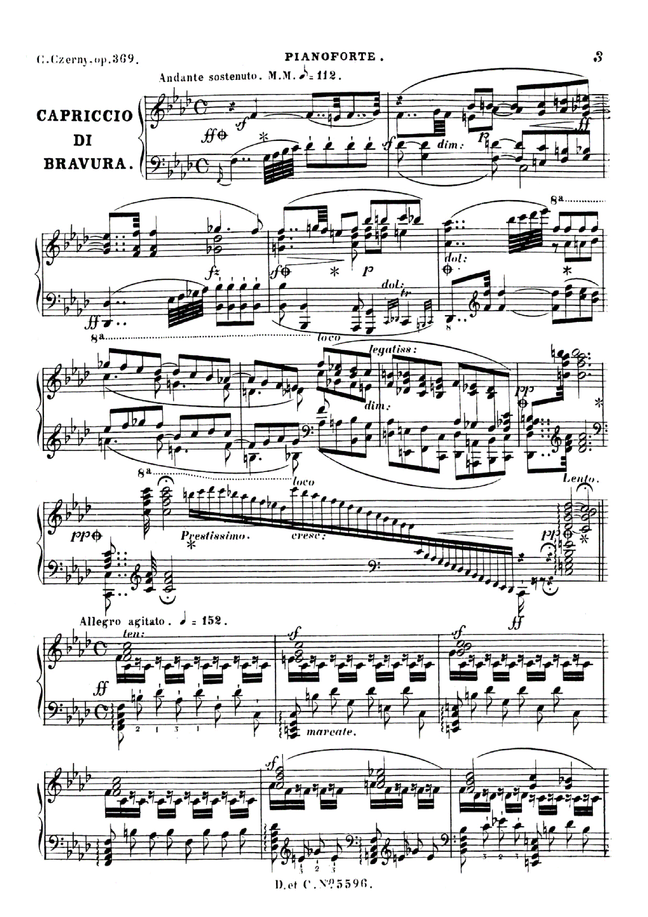 Czerny, Karl - Gran capriccio di bravura ossa studio, Op.369 Sheet ...