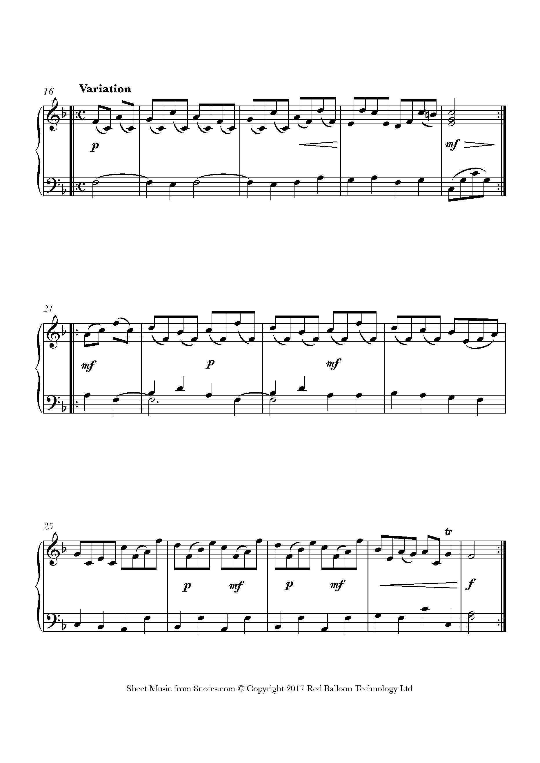 Handel - Harmonius Blacksmith Sheet music for Piano - 8notes.com