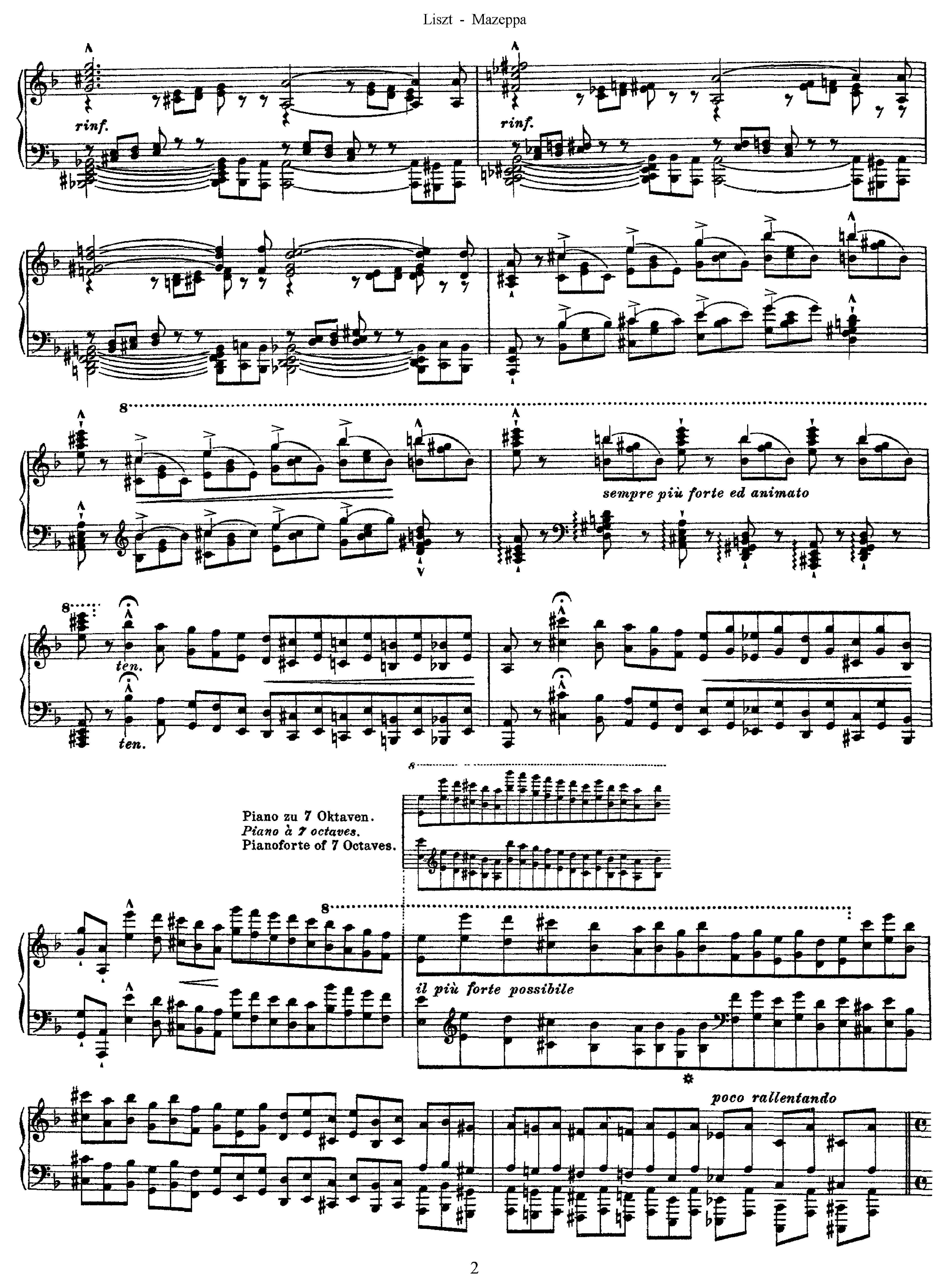 Liszt, Franz - Mazeppa, S.138 for Piano - Free Sheet music for Piano ...