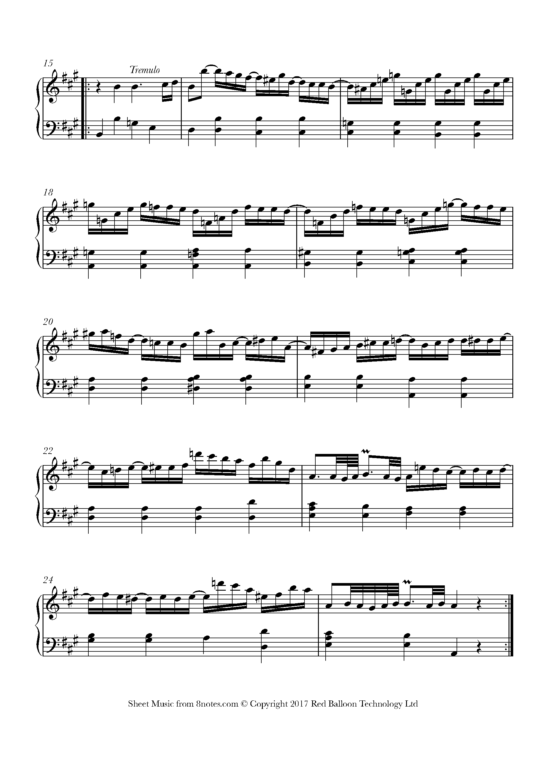 Scarlatti - Sonata in A Major K.208 Sheet music for Piano - 8notes.com