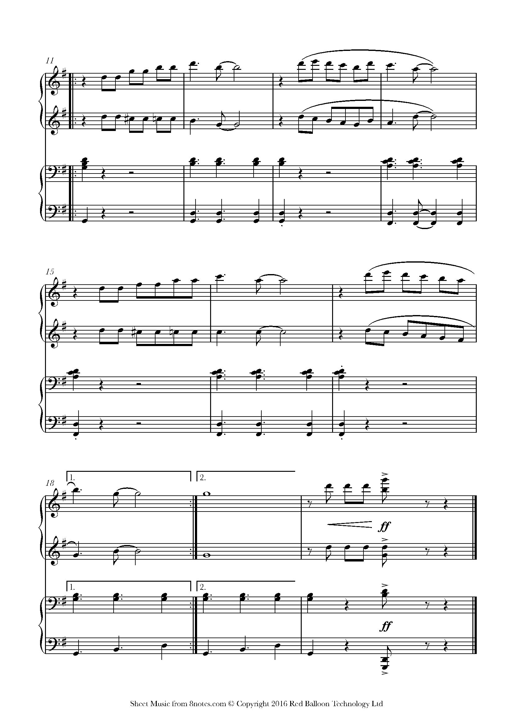 La Cucaracha (Mexico) Sheet music for Piano Duet - 8notes.com