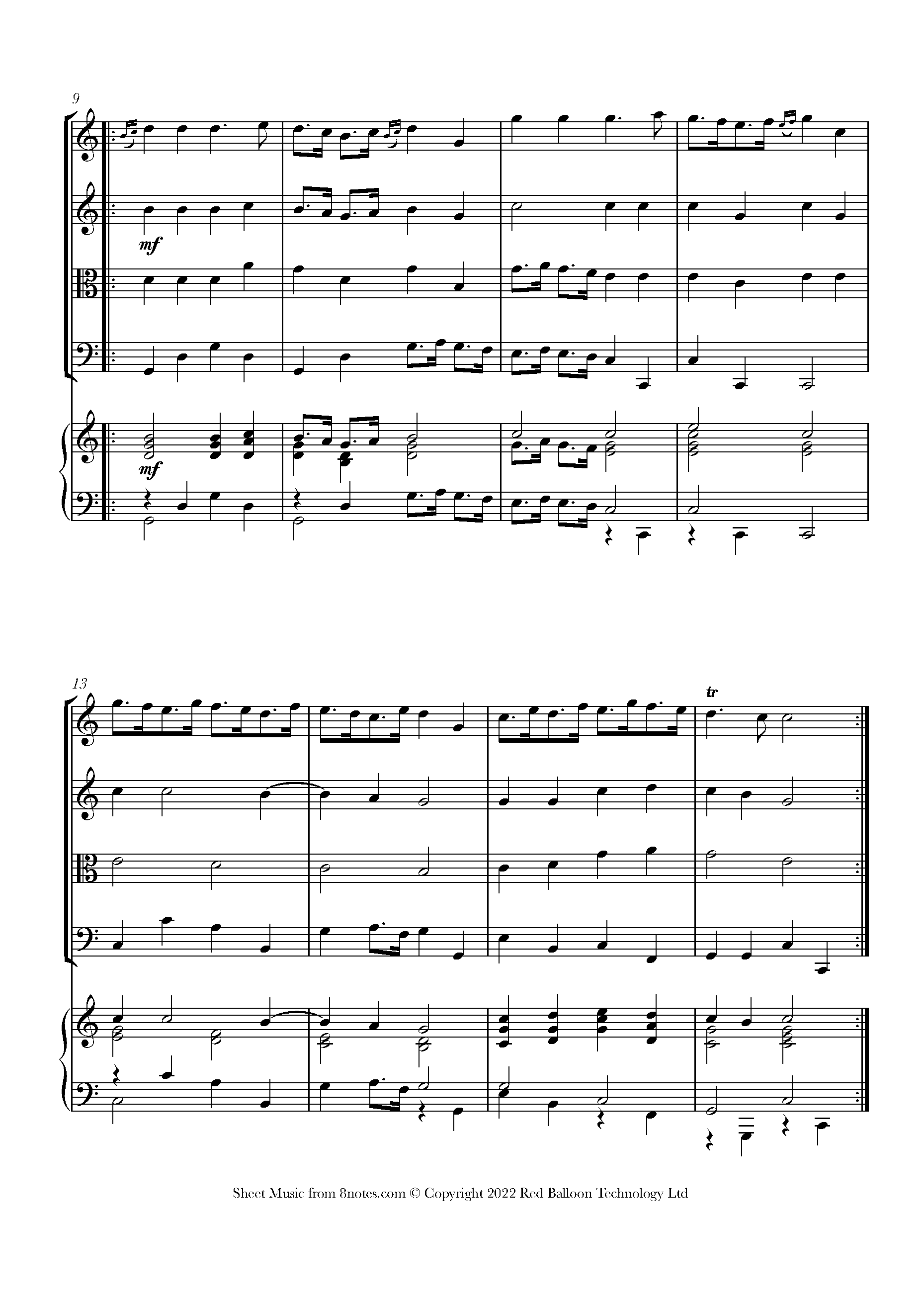 Purcell - Trumpet Tune Sheet music for Piano Quintet - 8notes.com