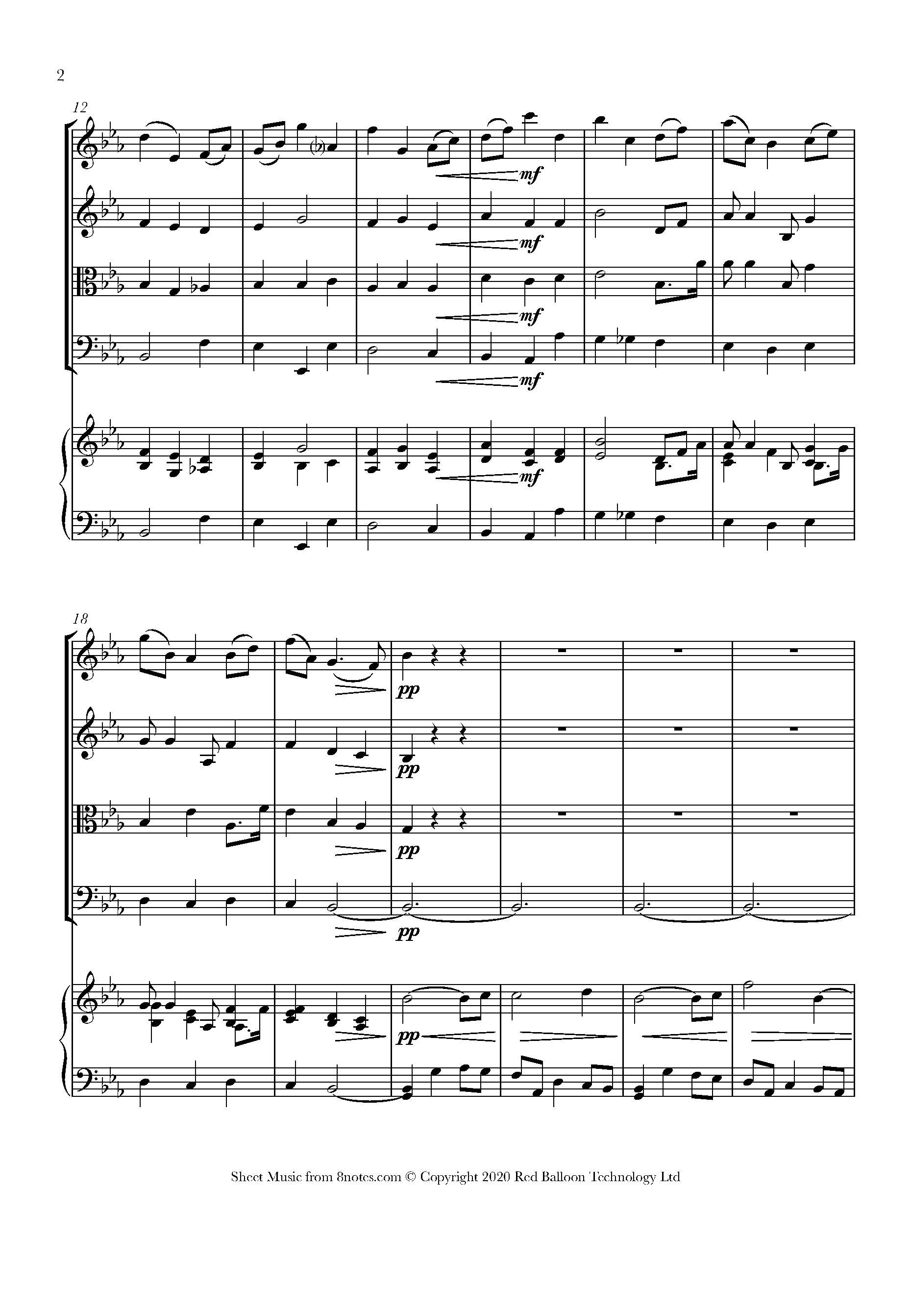 Elgar - Nimrod from Enigma Variations Sheet music for Piano Quintet ...