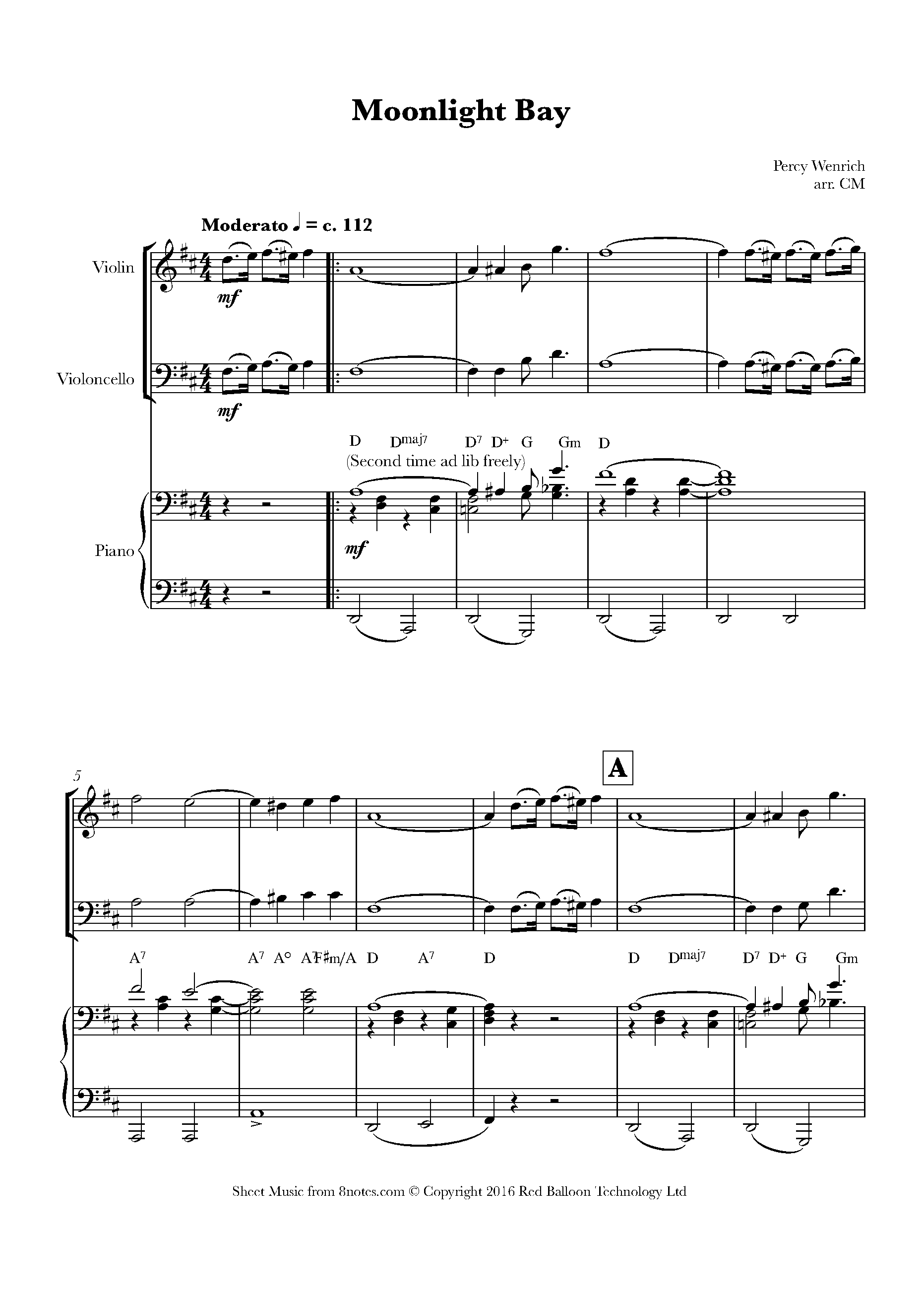 Percy Wenrich - Moonlight Bay Sheet music for Piano Trio - 8notes.com