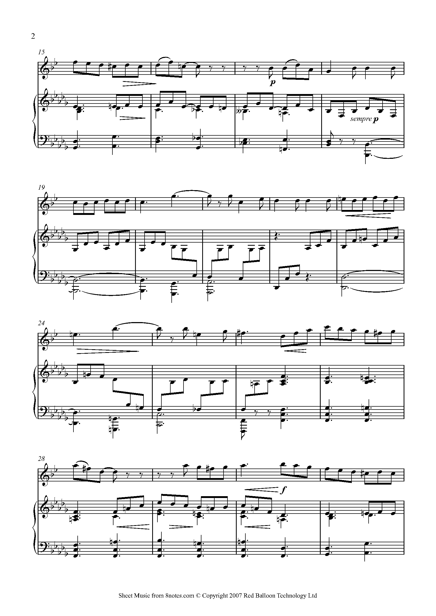 ﻿Fauré - Au Bord De L'eau Sheet music for Saxophone - 8notes.com