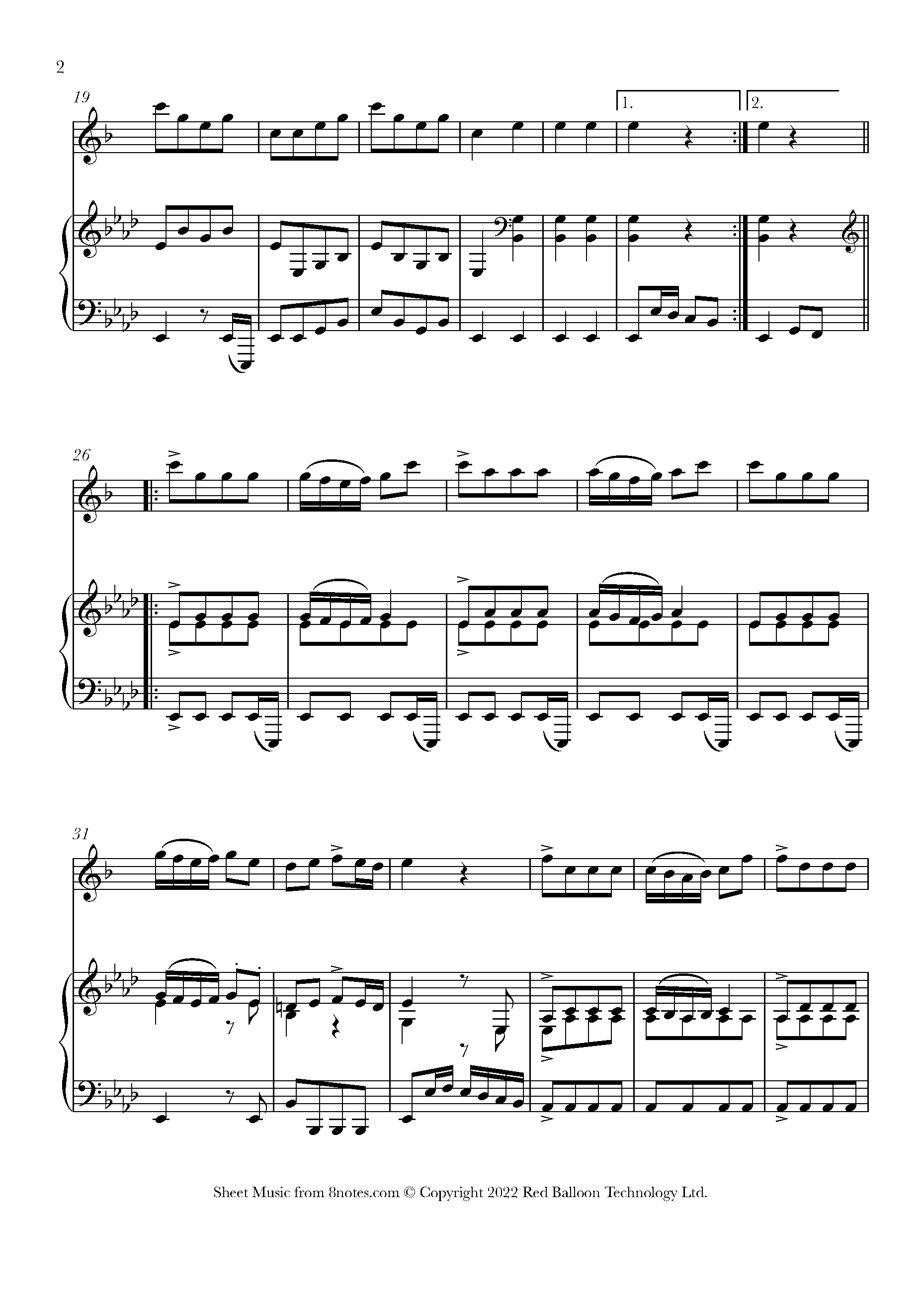 Mozart - Sleigh Ride Sheet music for Saxophone - 8notes.com