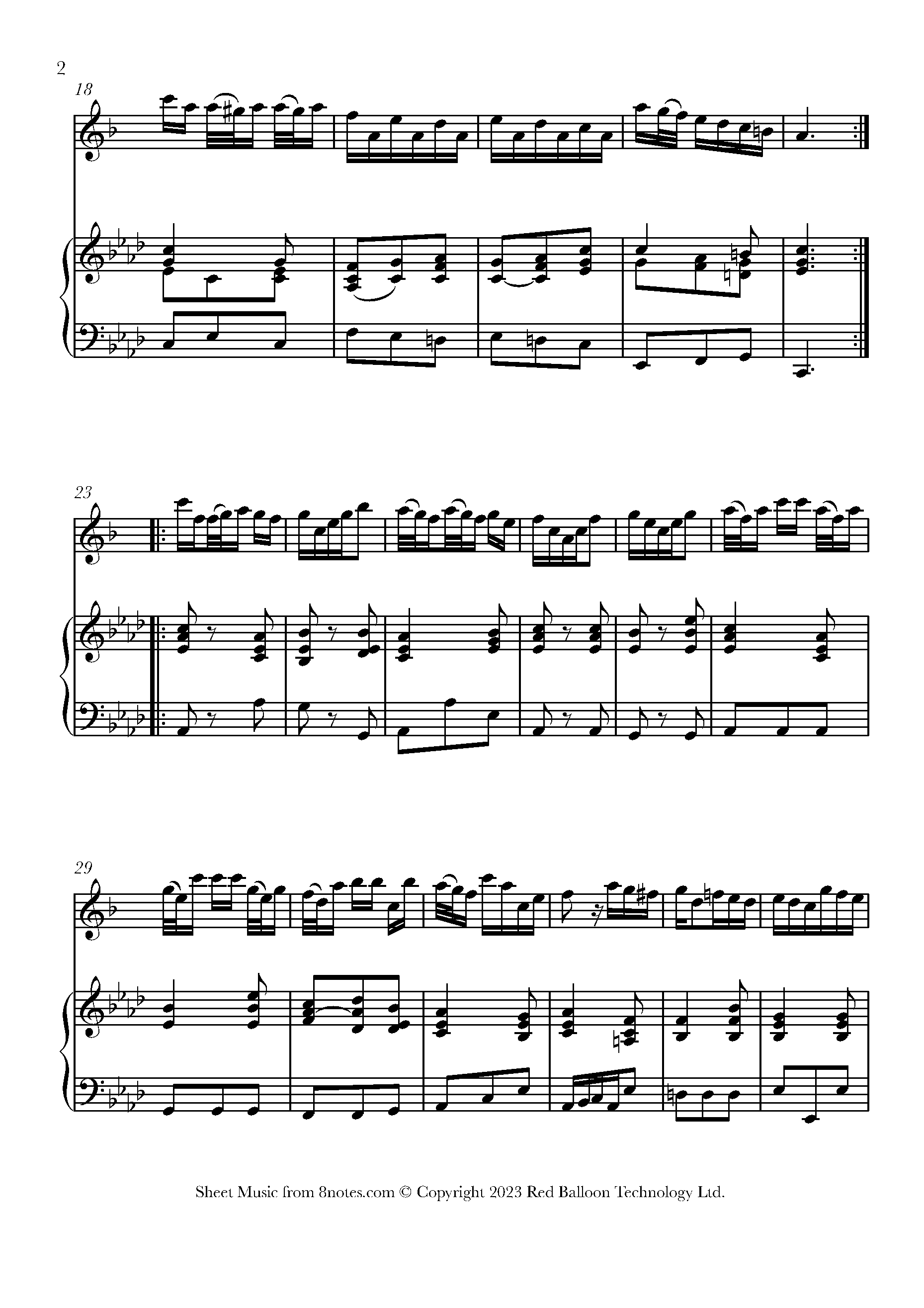 Telemann - Sonata in F Minor, TWV 41:f1, Fourth Movement Sheet music ...