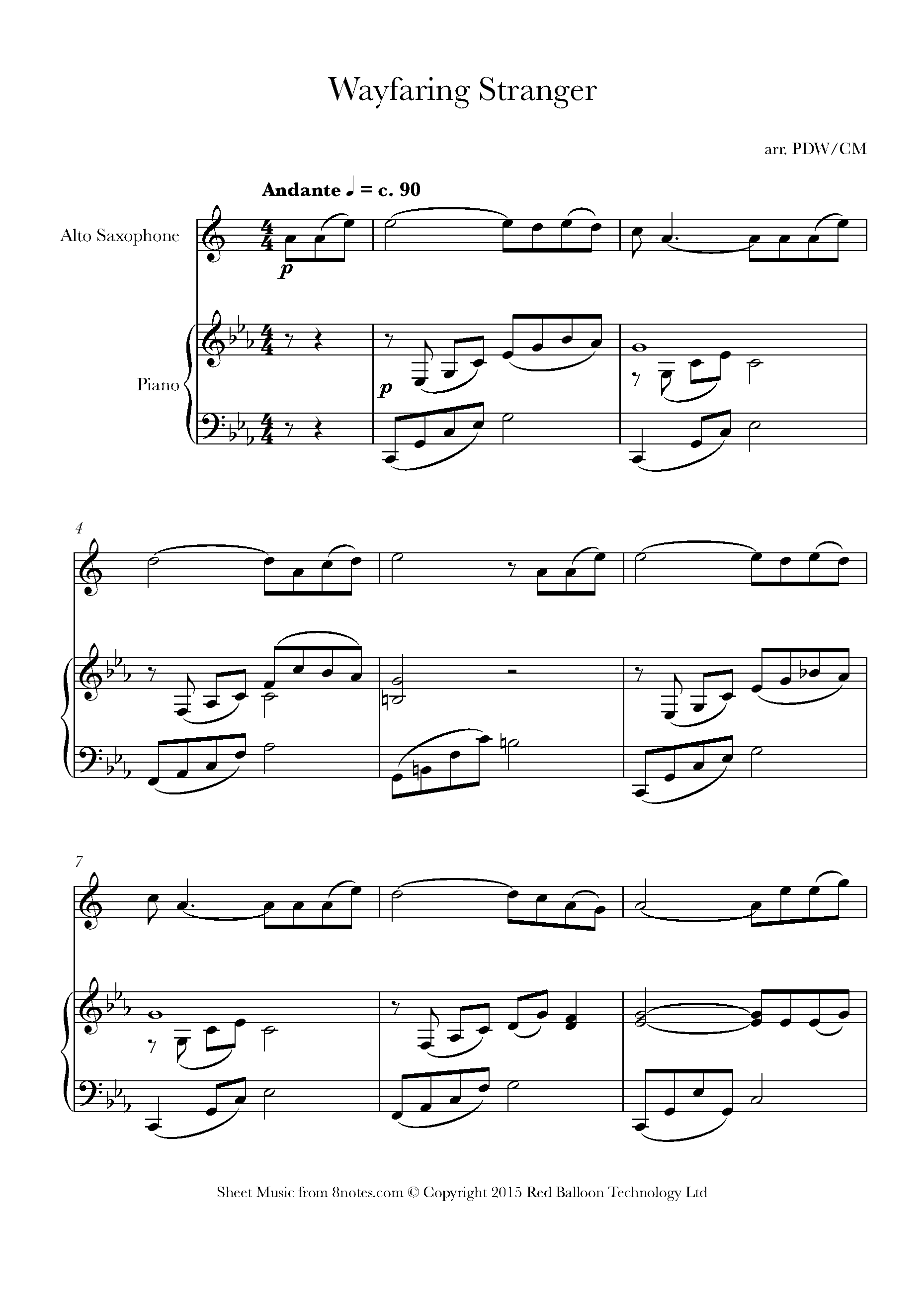 Wayfaring Stranger Sheet music for Saxophone - 8notes.com