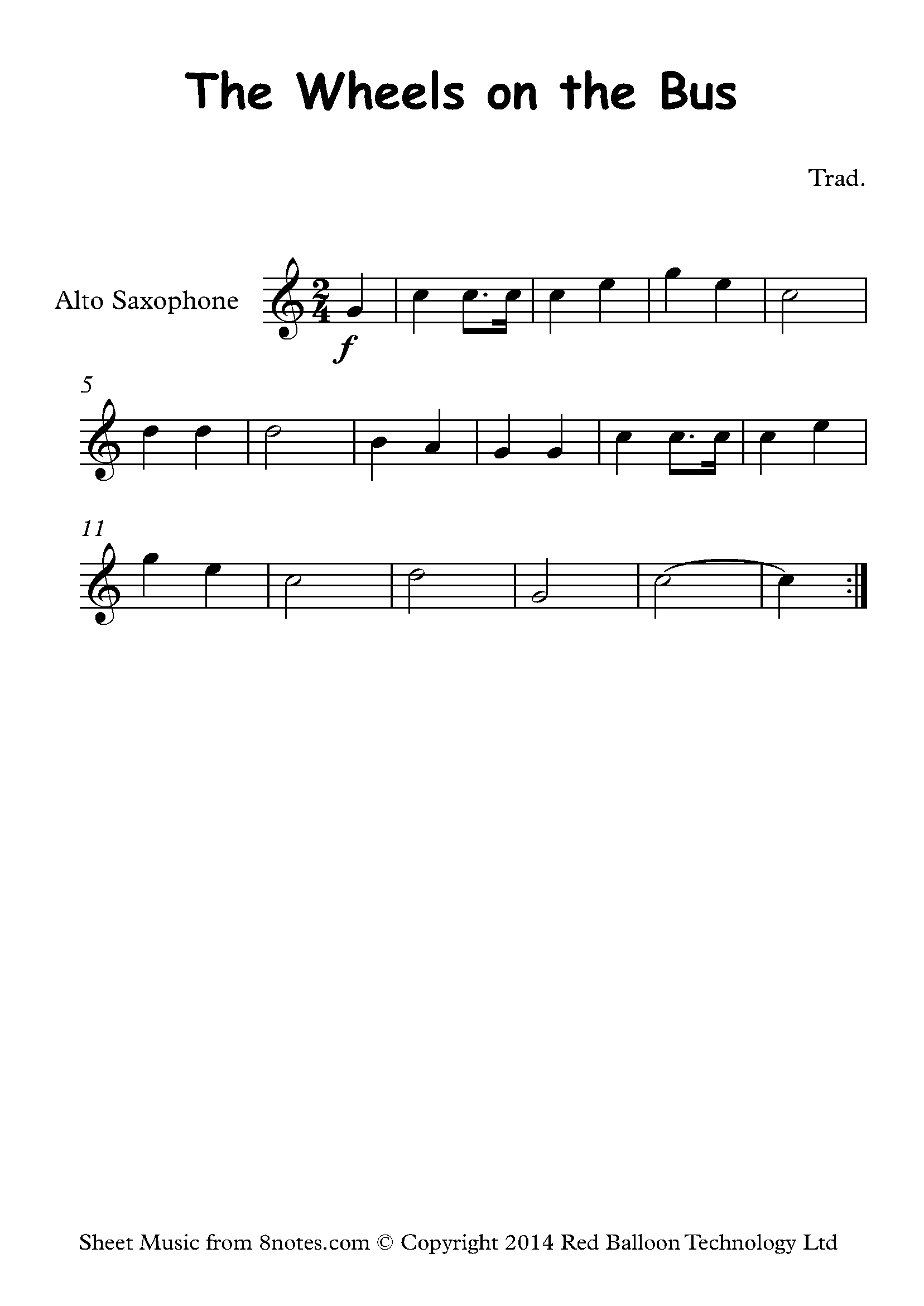 simple saxophone sheet music