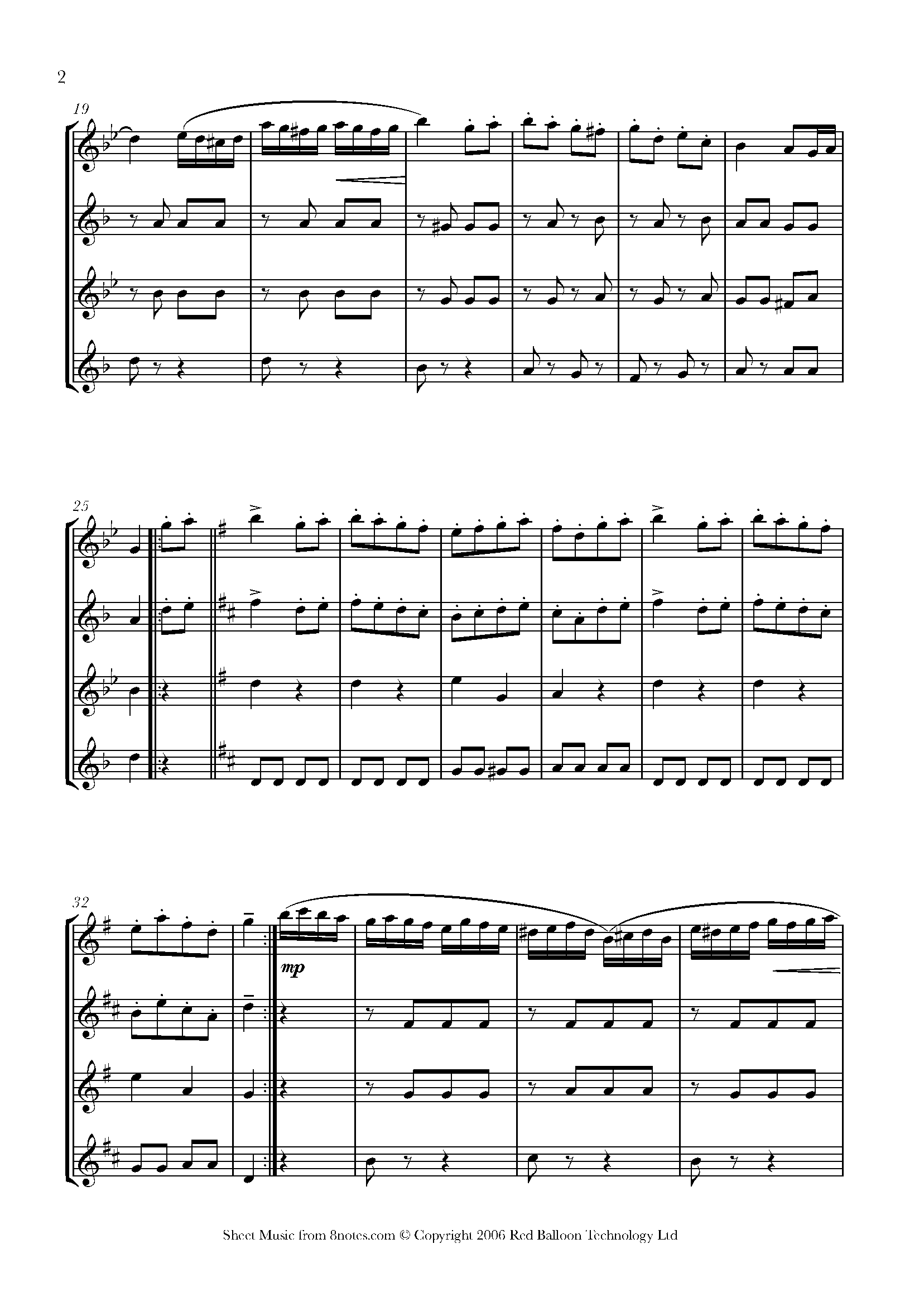 Mozart - Rondo Alla Turca Sheet music for Saxophone Quartet - 8notes.com