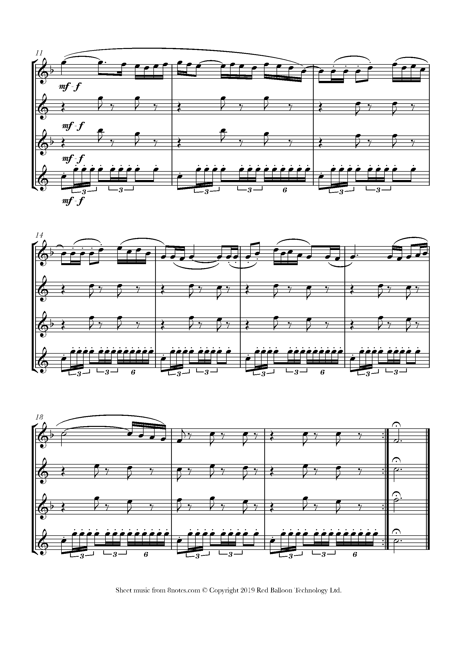 Ravel - Bolero Sheet music for Saxophone Quartet - 8notes.com