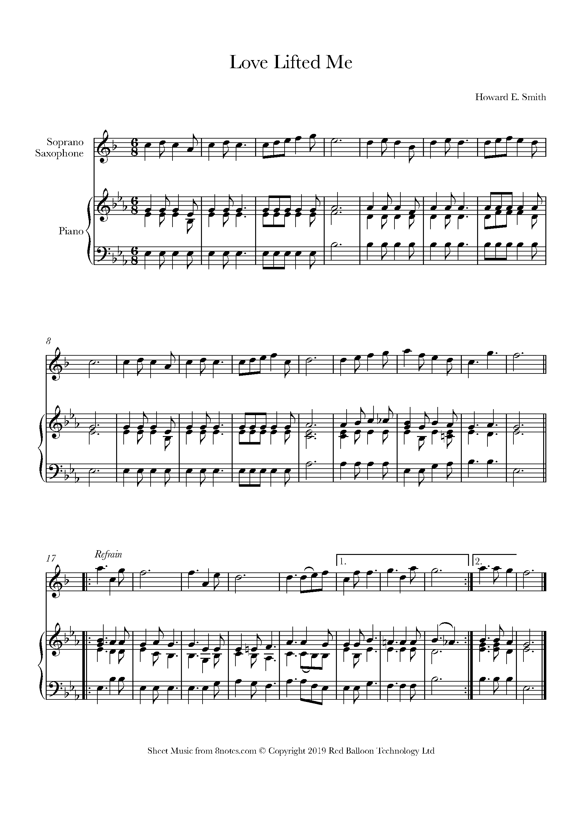 Smith - Love Lifted Me Sheet music for Soprano Saxophone - 8notes.com