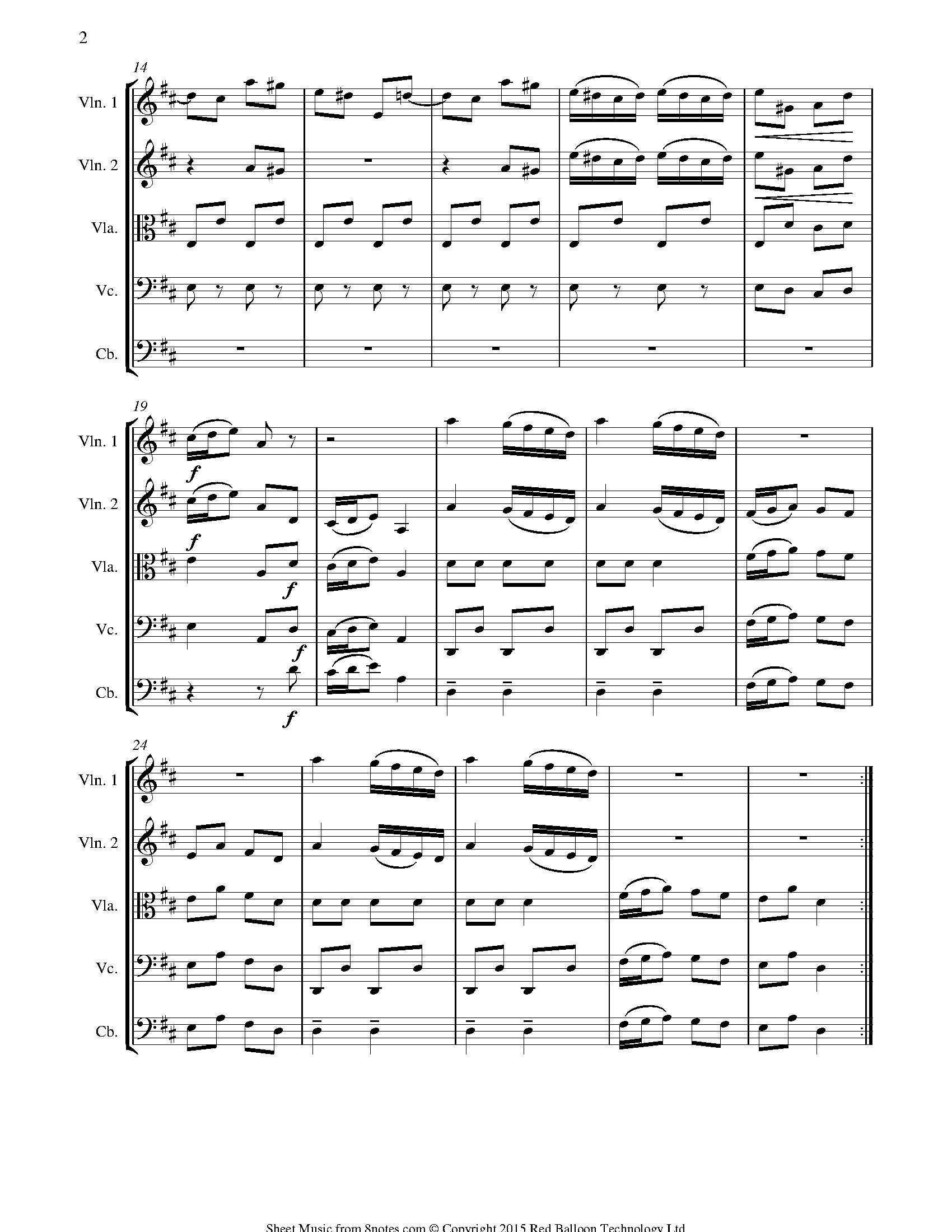 Bach - Musette Sheet music for String Ensemble - 8notes.com