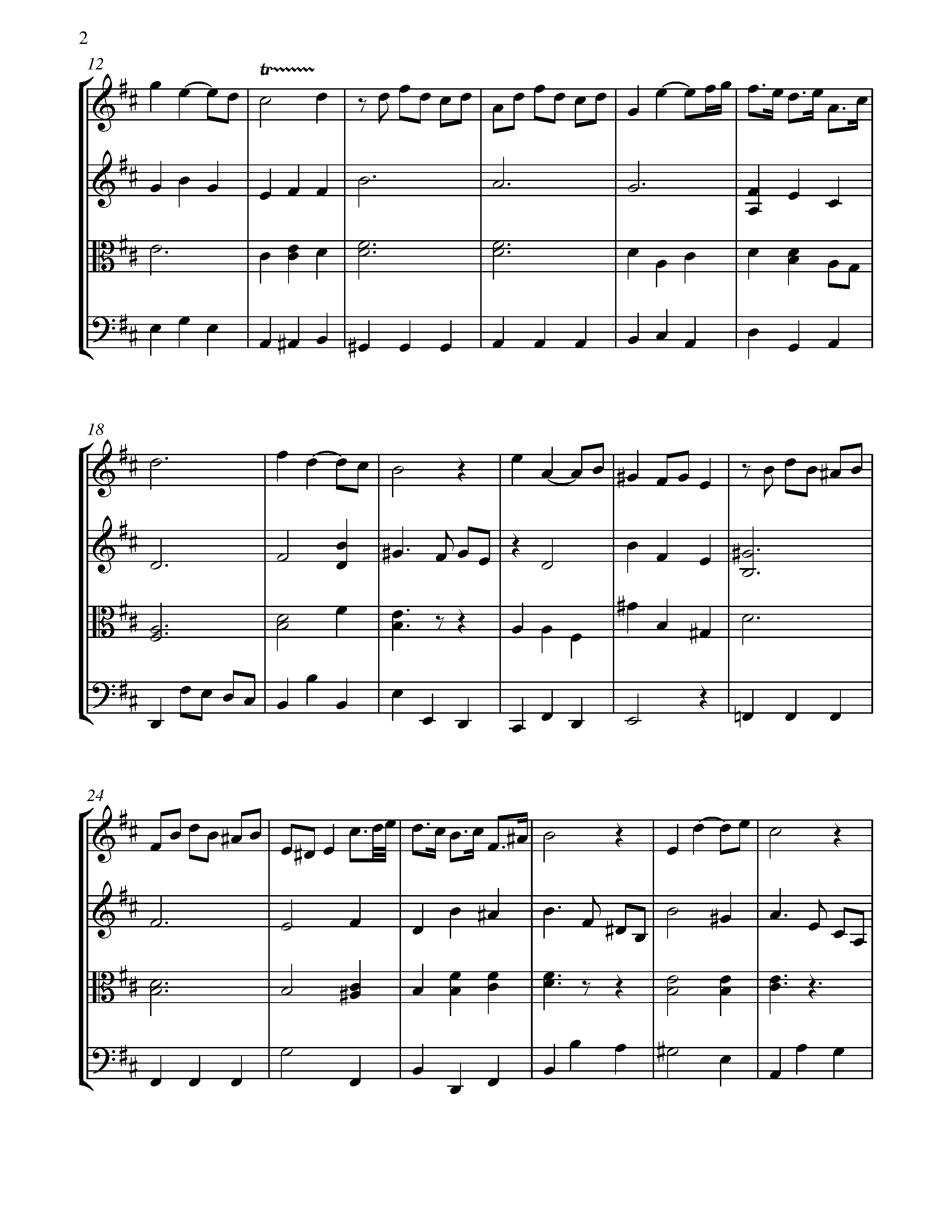 Bach - Bist Du Bei Mir Sheet Music For String Quartet - 8notes.com