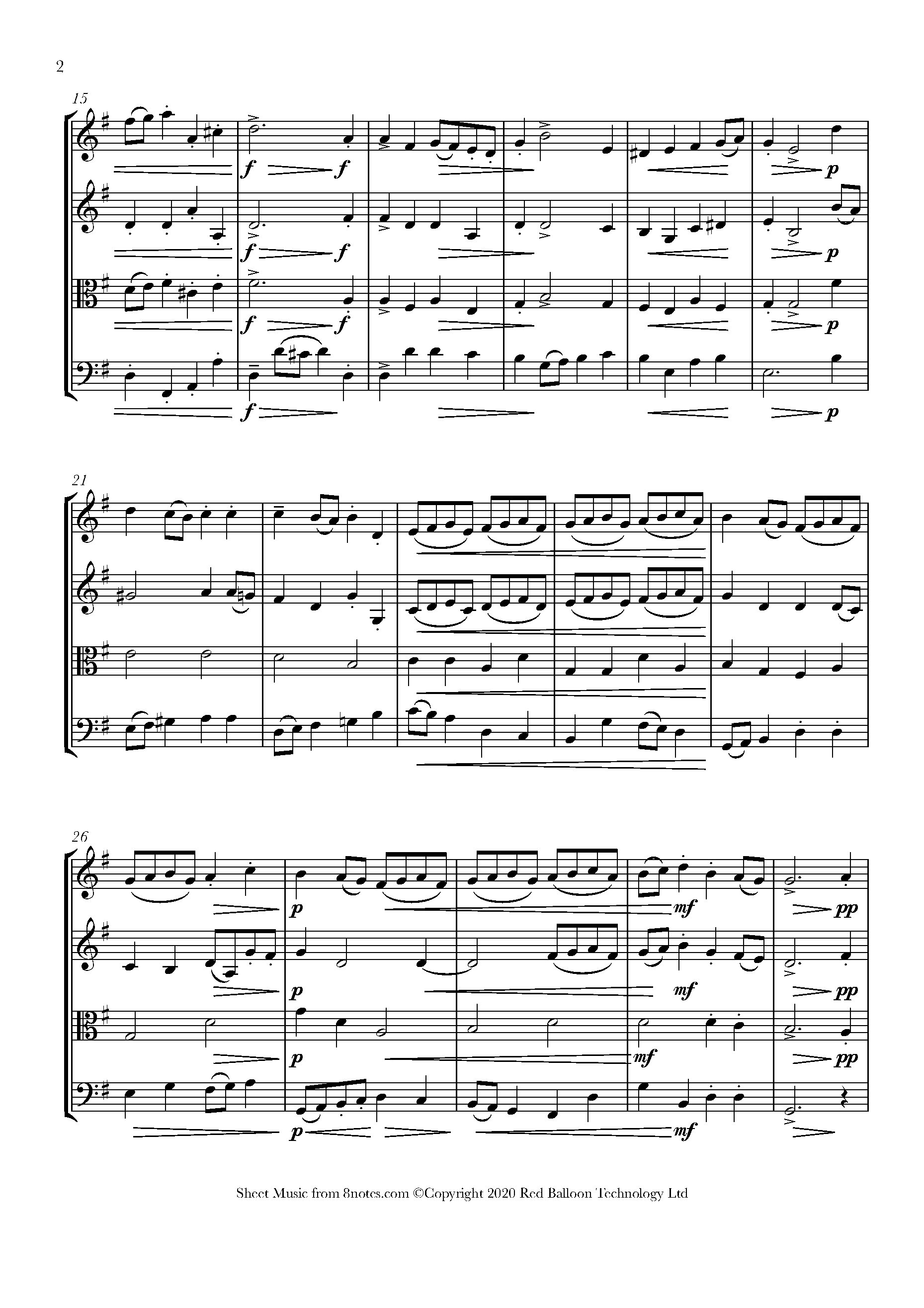 Handel - Bourree in G Sheet music for String Quartet - 8notes.com