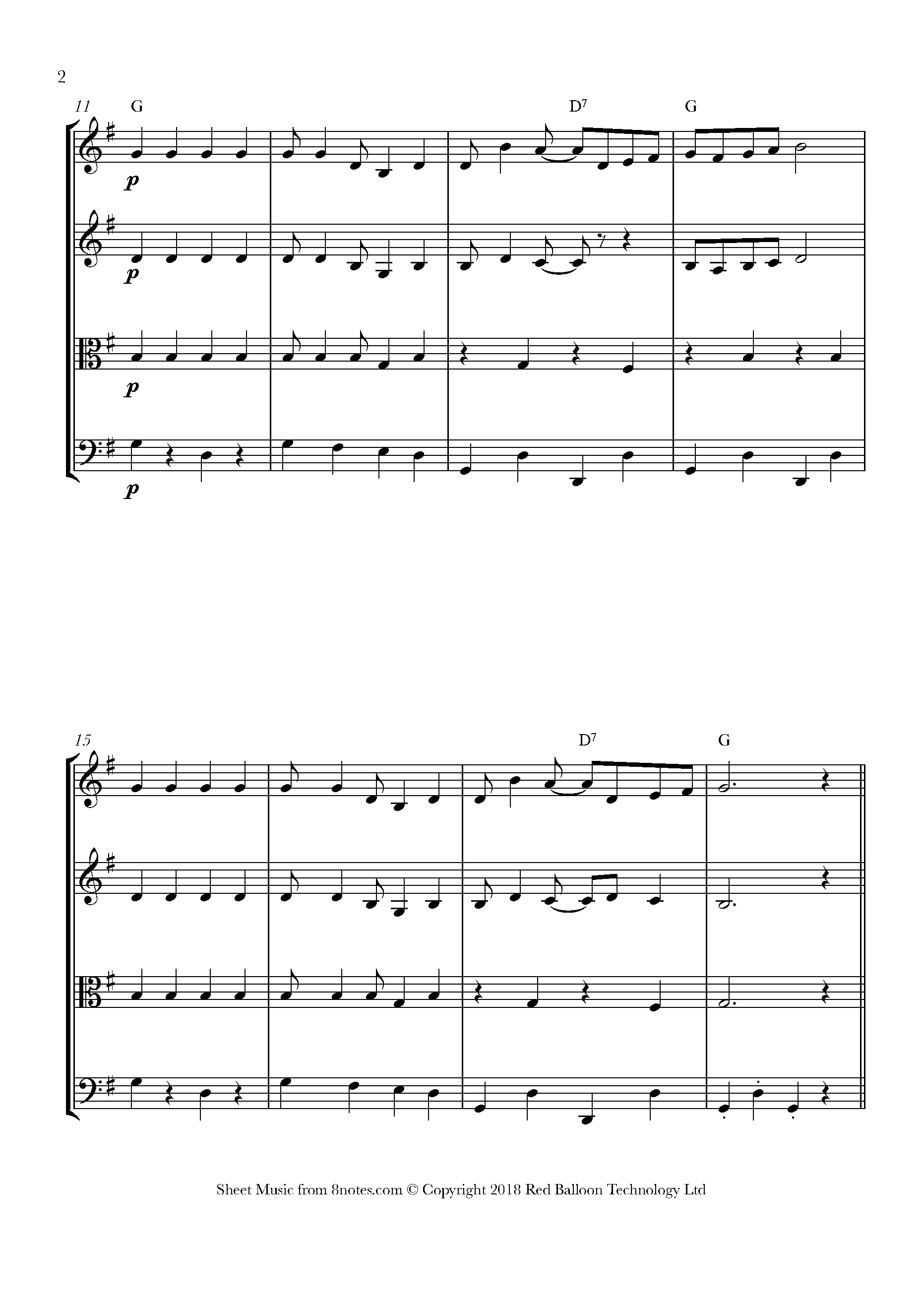 Tiger Rag (Hold that Tiger) Sheet music for String Quartet - 8notes.com