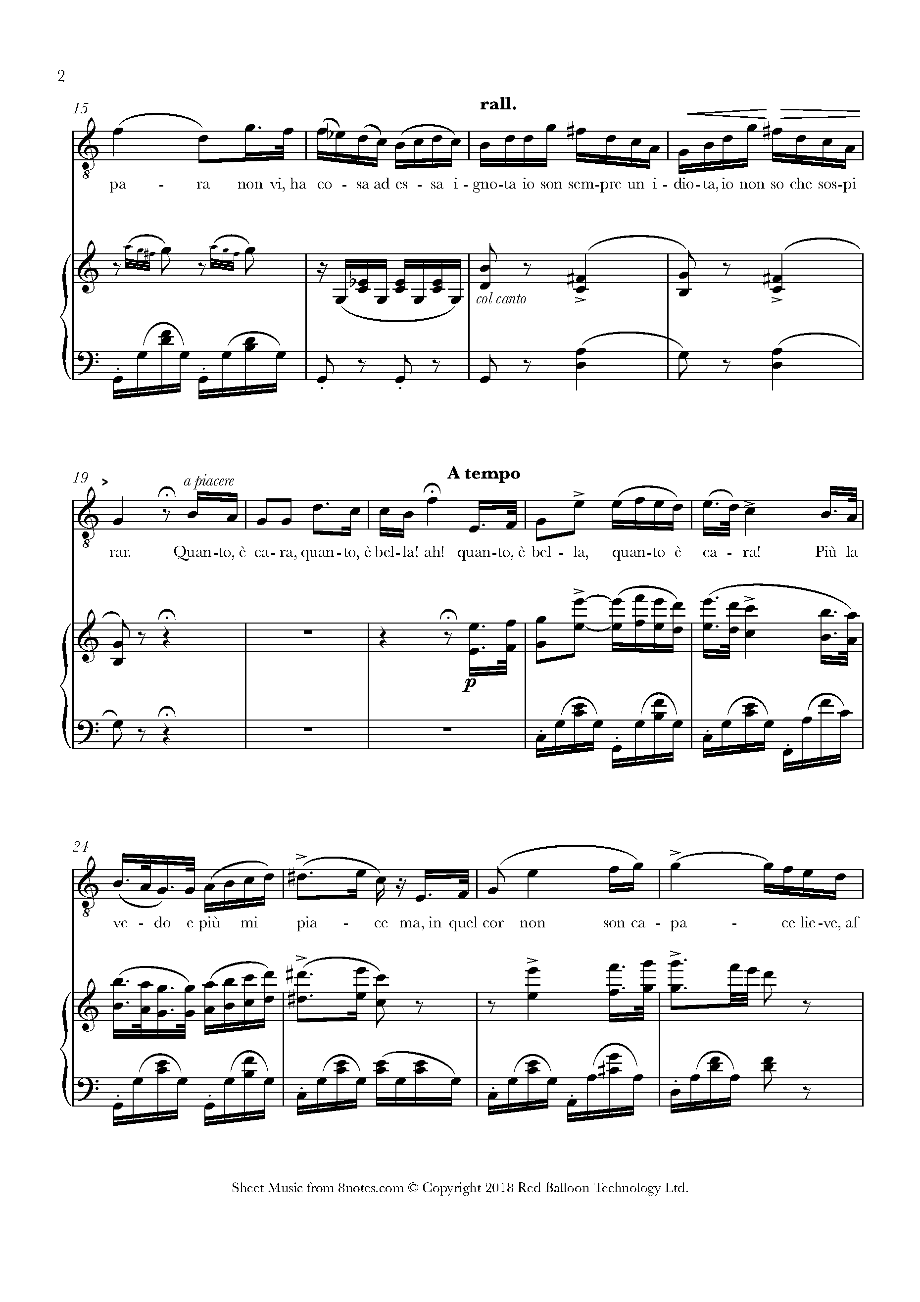 Donizetti - ﻿Quanto è bella from L'Elisir d'amore Sheet music for Tenor ...