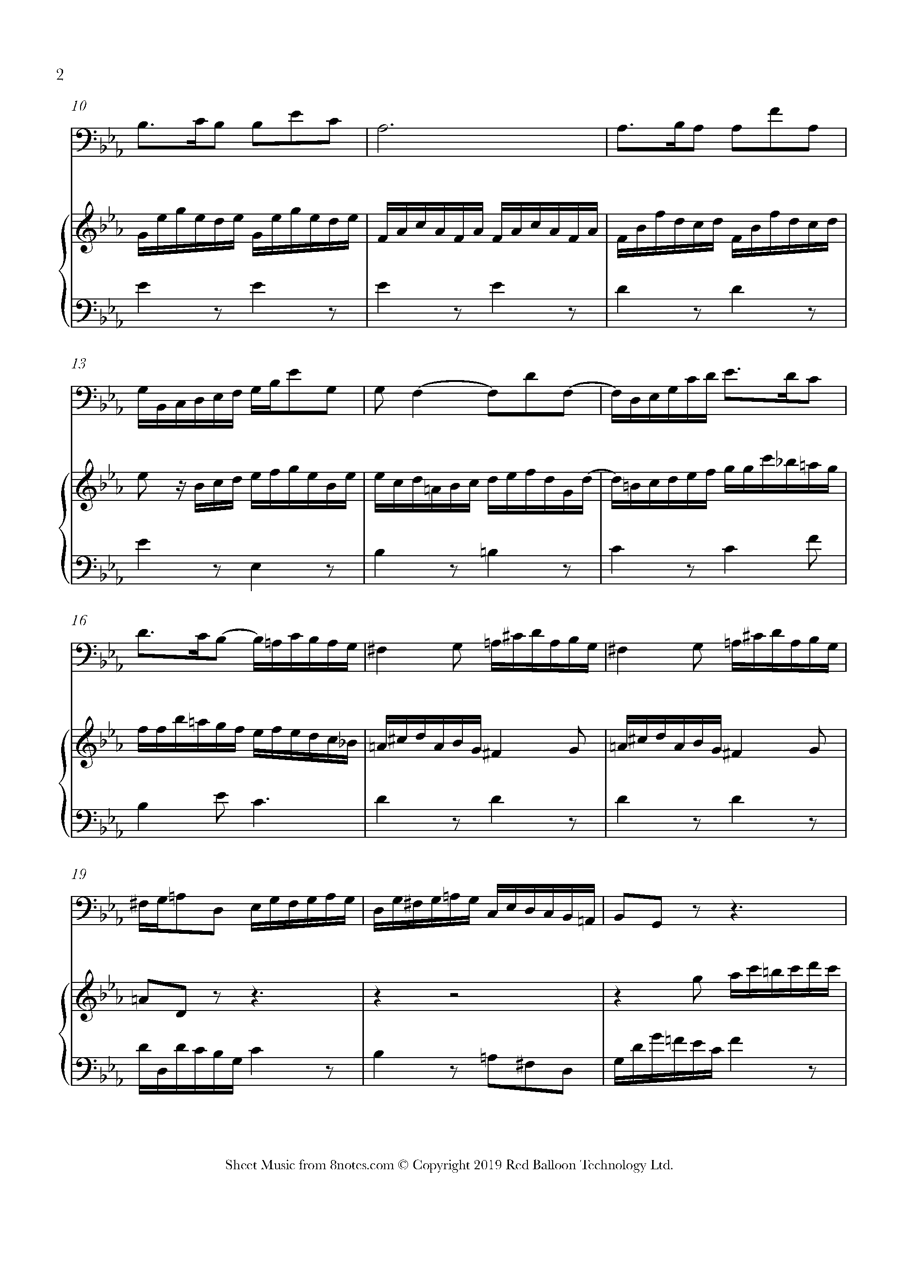 Bach - Flute Sonata in Eb Major, BWV 1031, Second Movement Sheet music ...