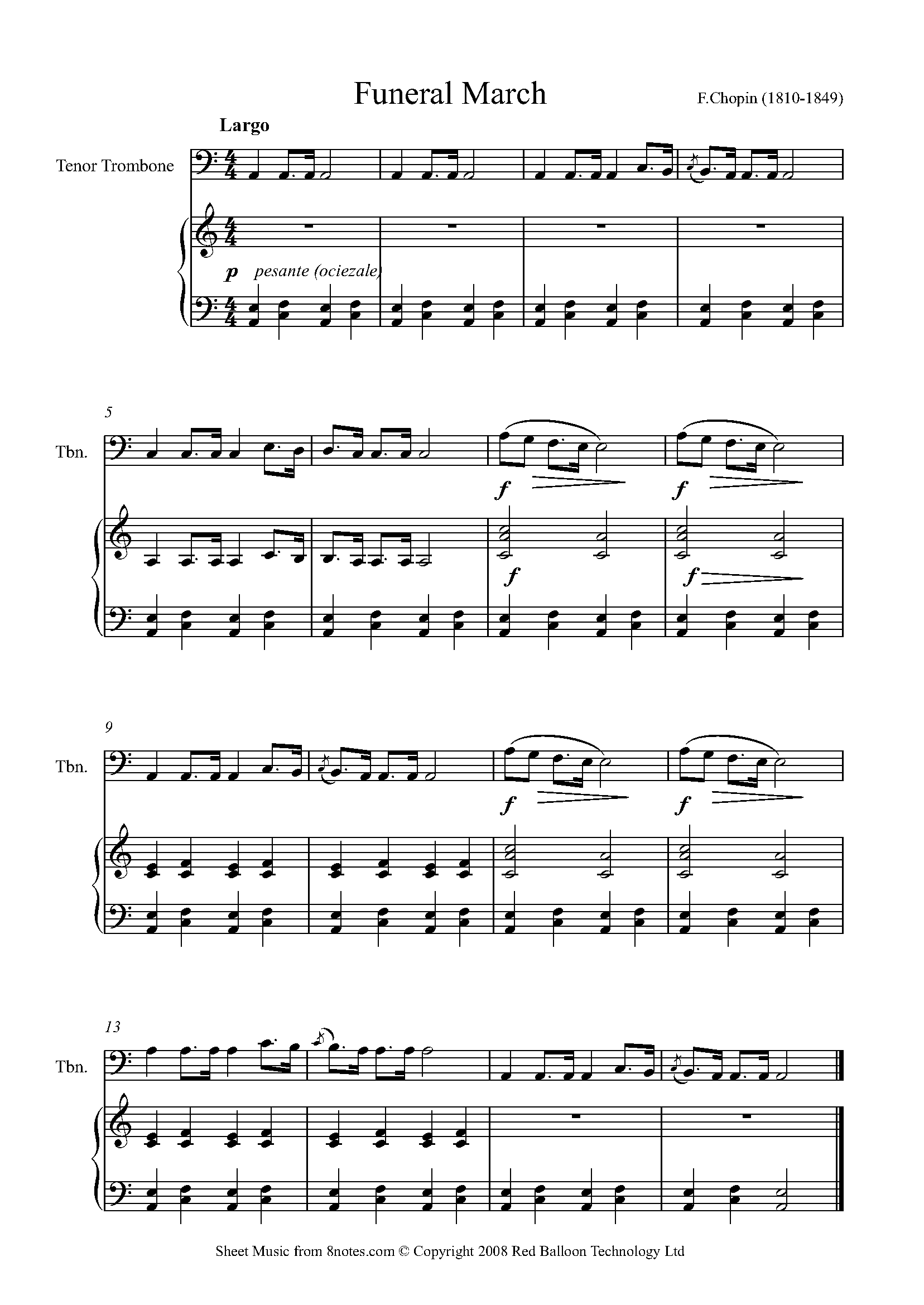 ﻿Chopin - Funeral March Sheet music for Trombone - 8notes.com