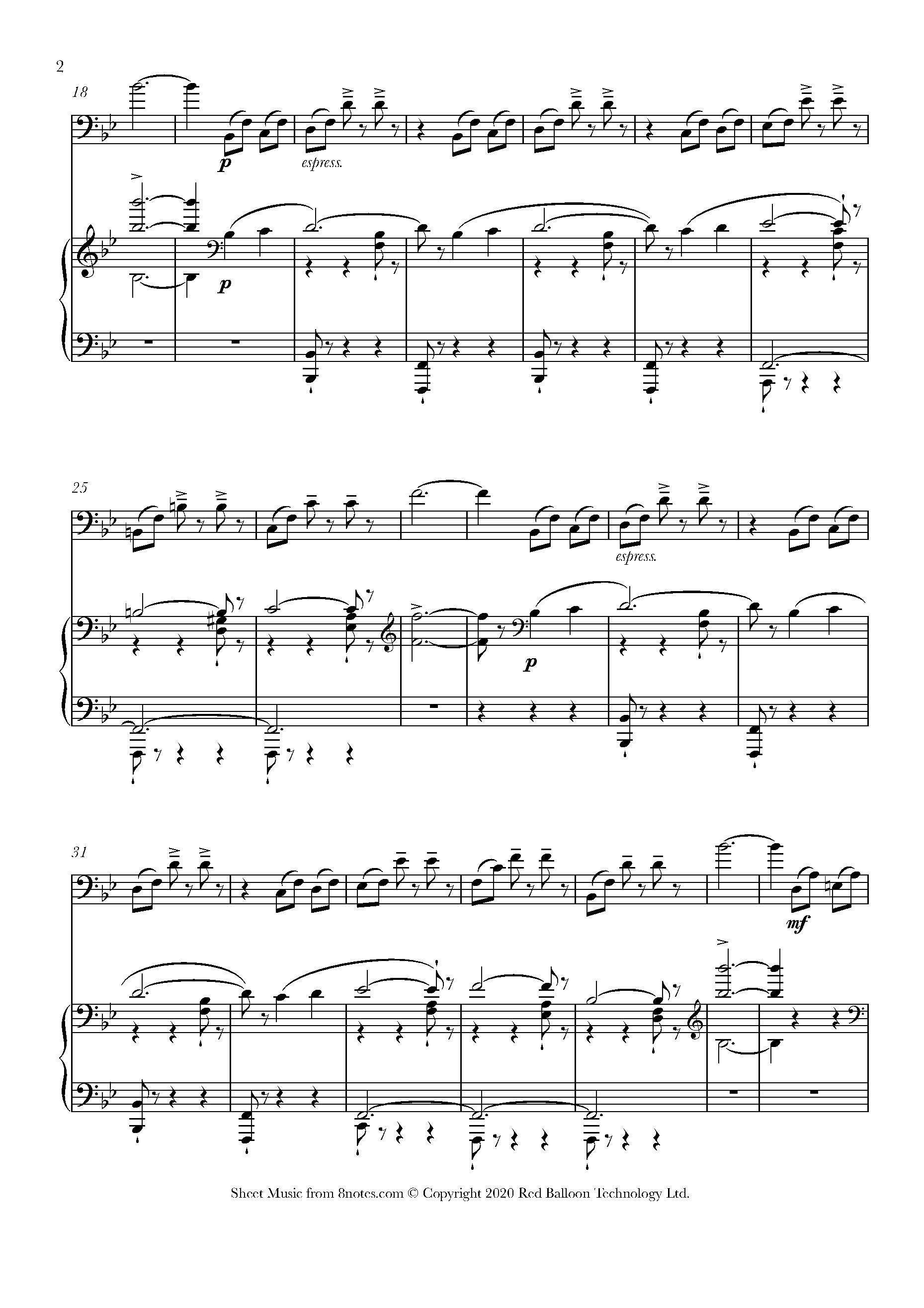 ﻿Delibes - Valse Lente from Sylvia Sheet music for Trombone - 8notes.com