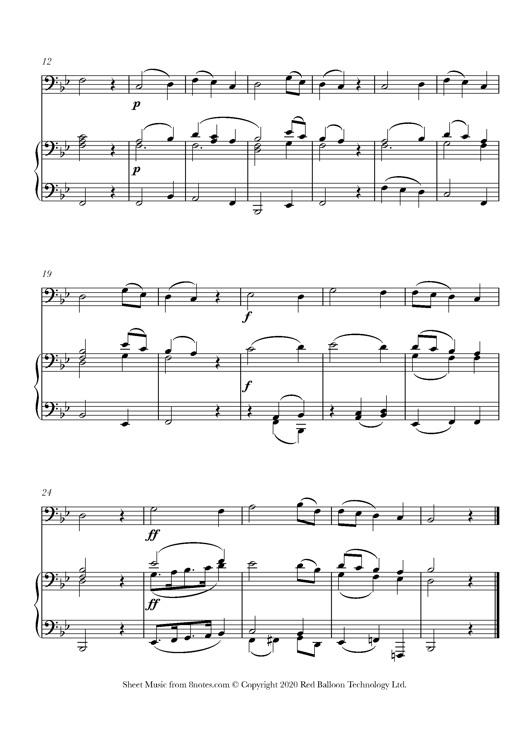 Wolfgang Amadeus Mozart Land Der Berge Land Am Strome Austrian National Anthem Sheet Music For Trombone 8notes Com