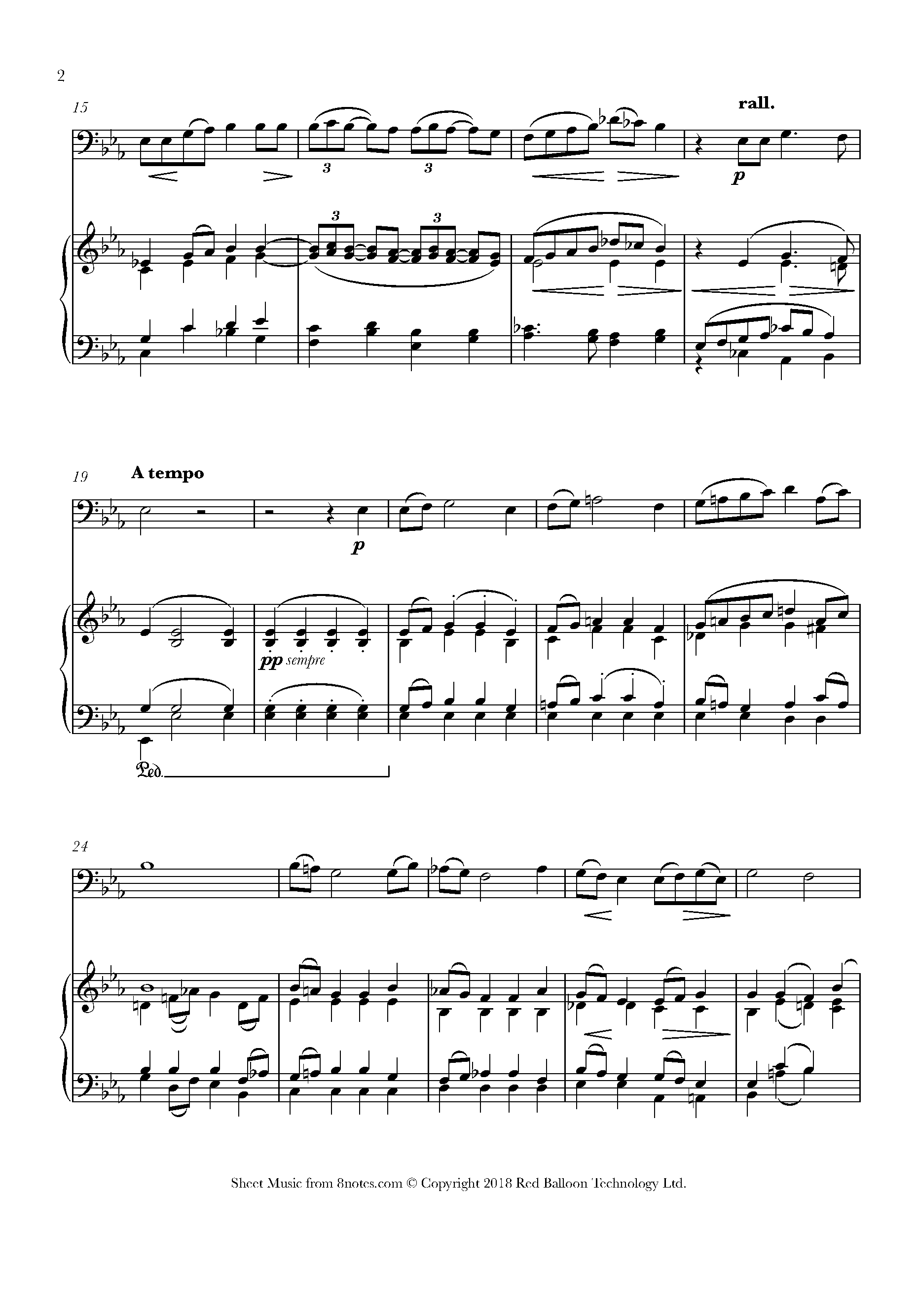 ﻿Fauré - Lydia, Op. 4, No. 2 Sheet music for Trombone - 8notes.com