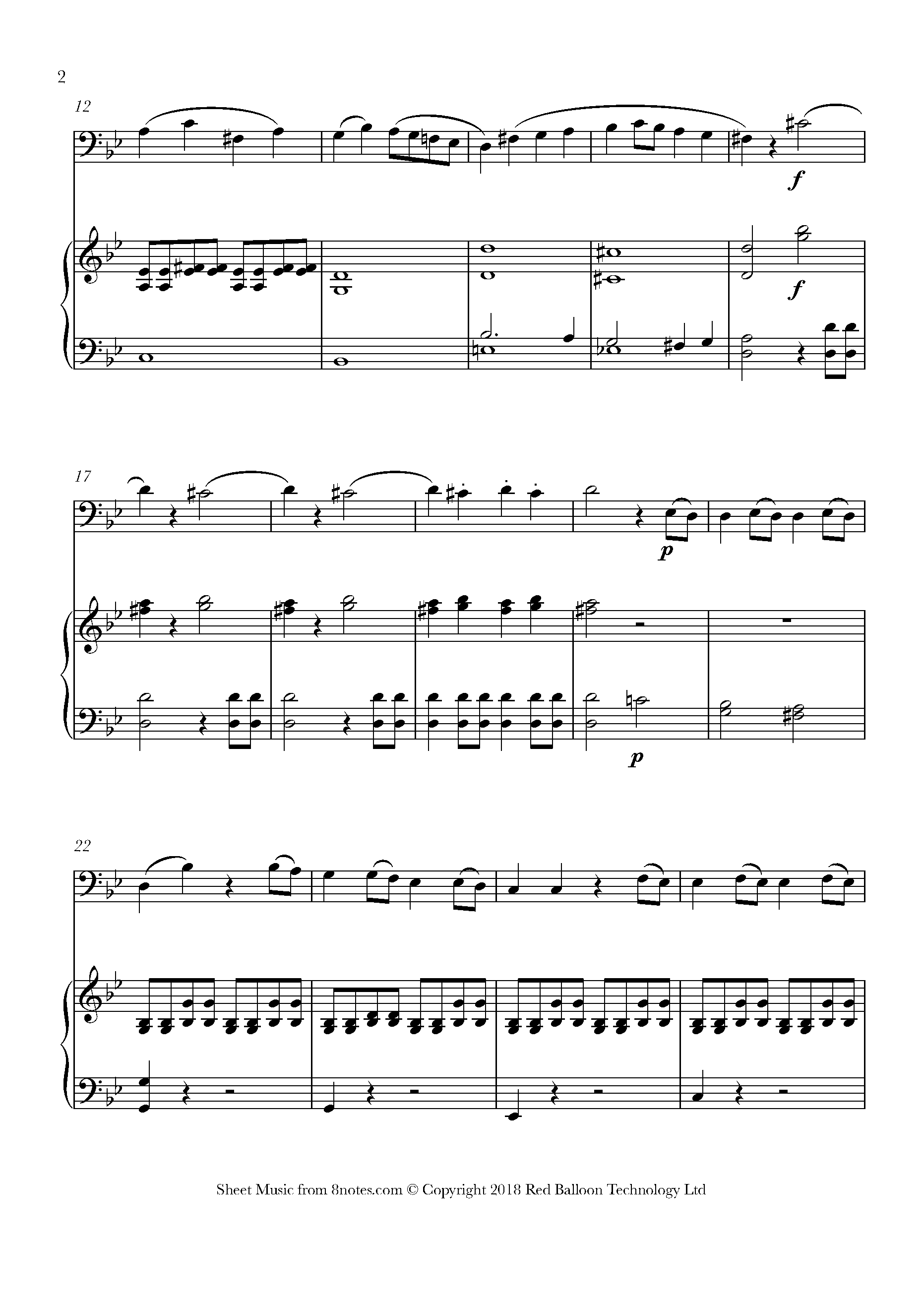 Mozart - Symphony no. 40 1st mvt Sheet music for Trombone - 8notes.com